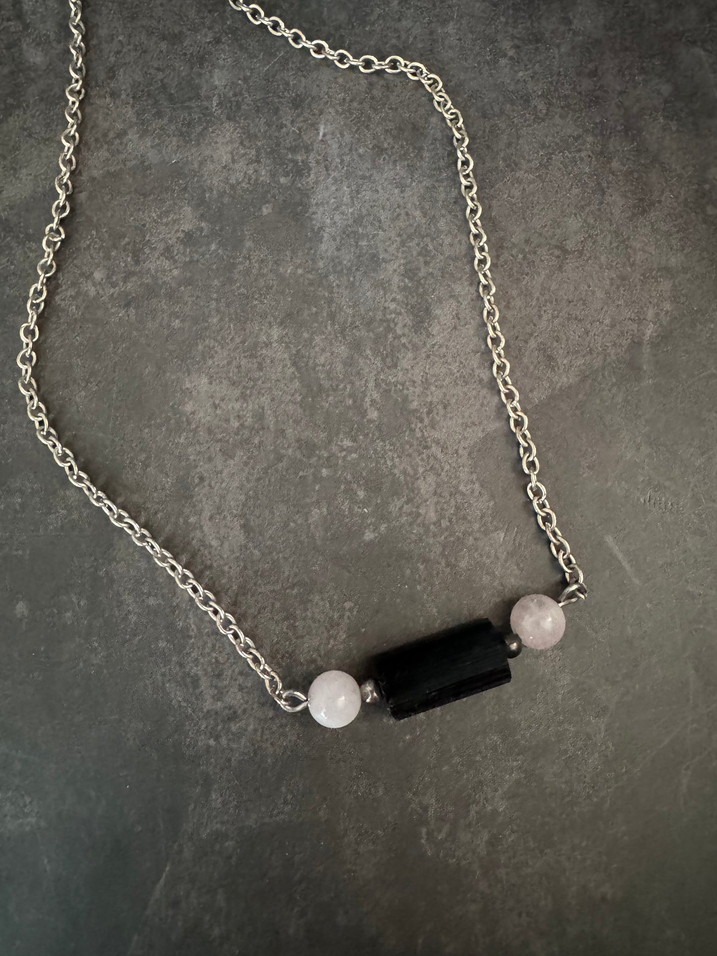 Tourmaline and Rose Quartz necklace