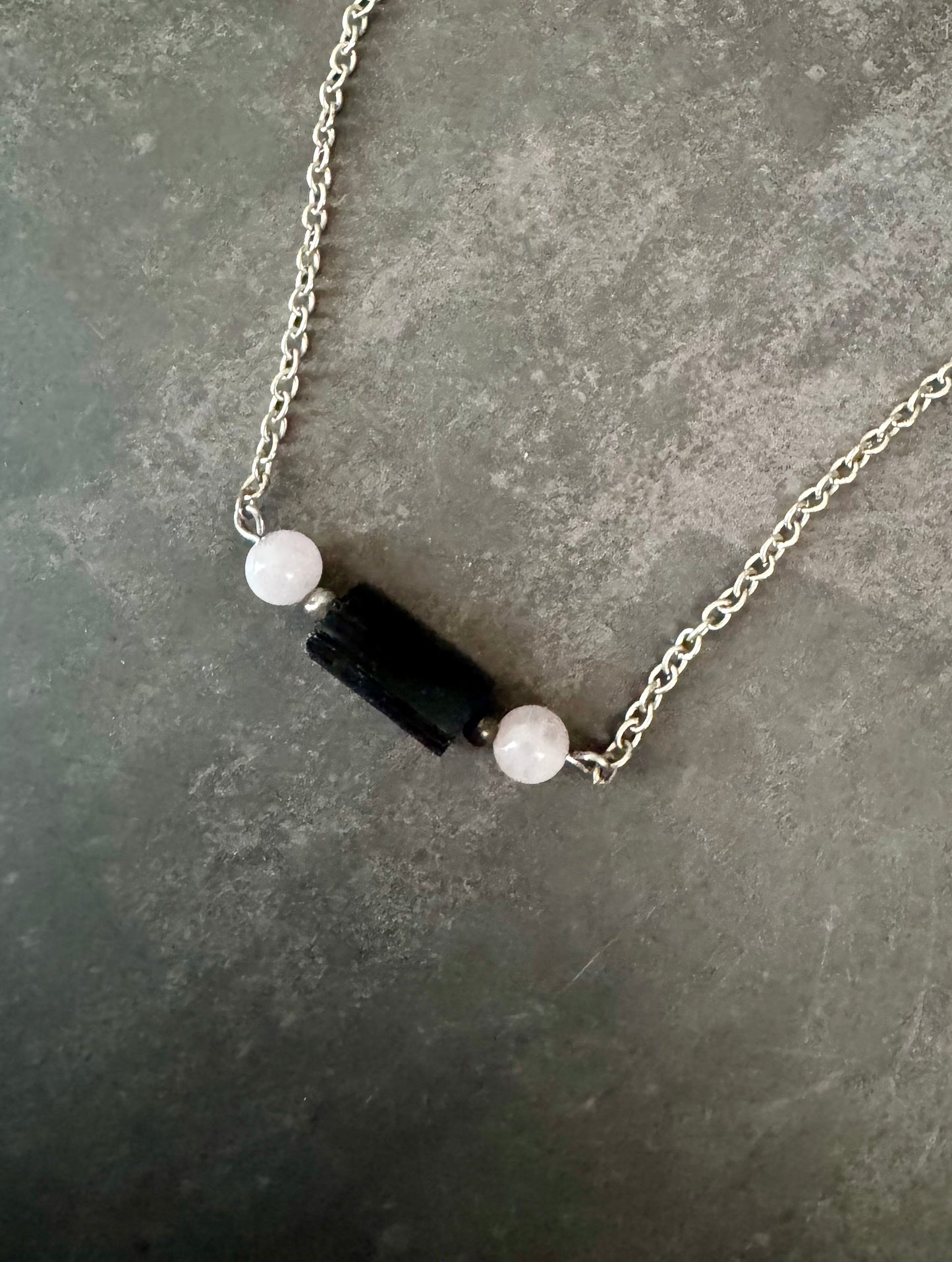 Tourmaline and Rose Quartz necklace