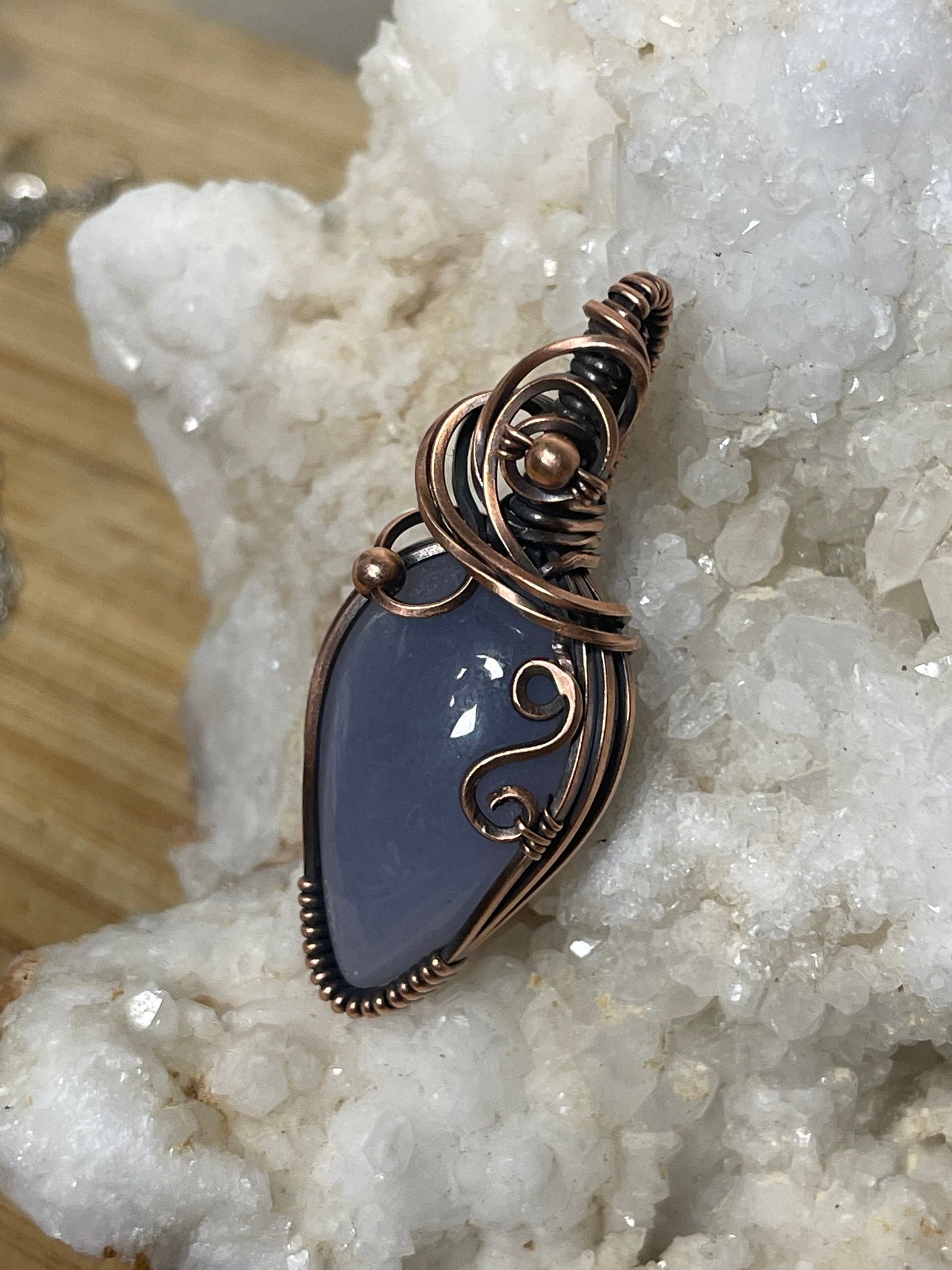 Blue purple gemstone pendant necklace