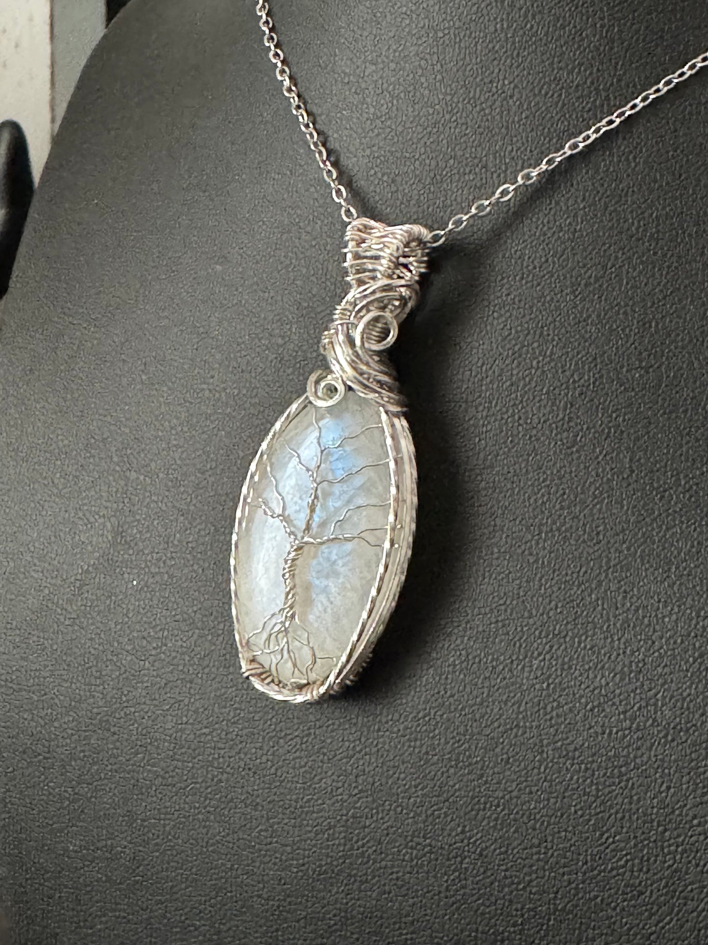 Rainbow moonstoneTree of life pendant