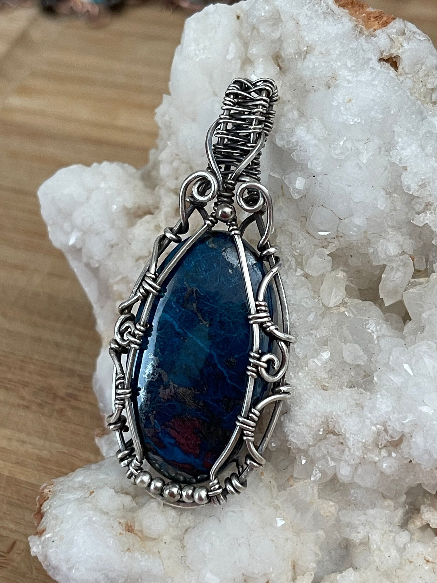 Azurite pendant necklace