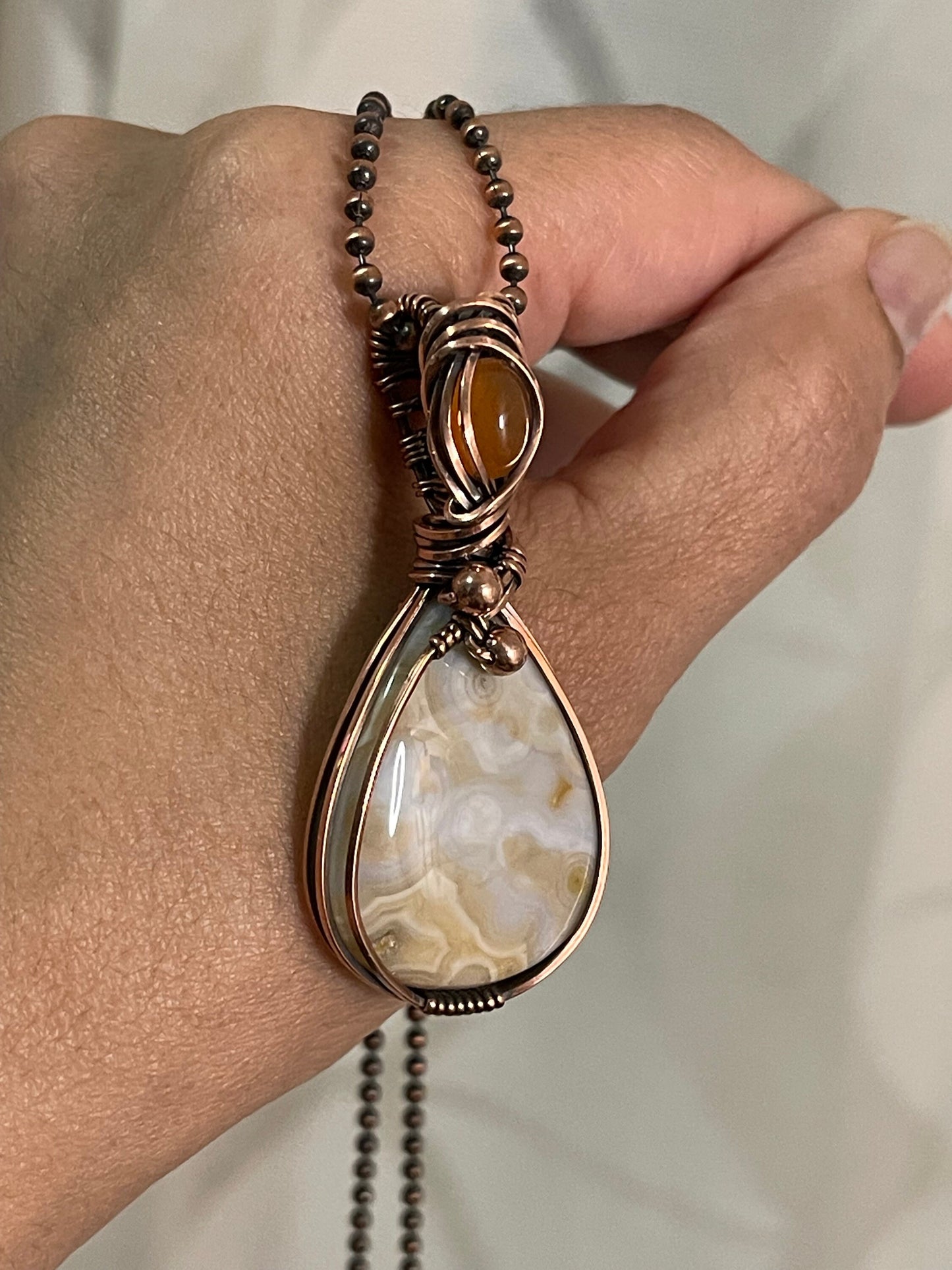 Ocean Jasper gemstone pendant necklace