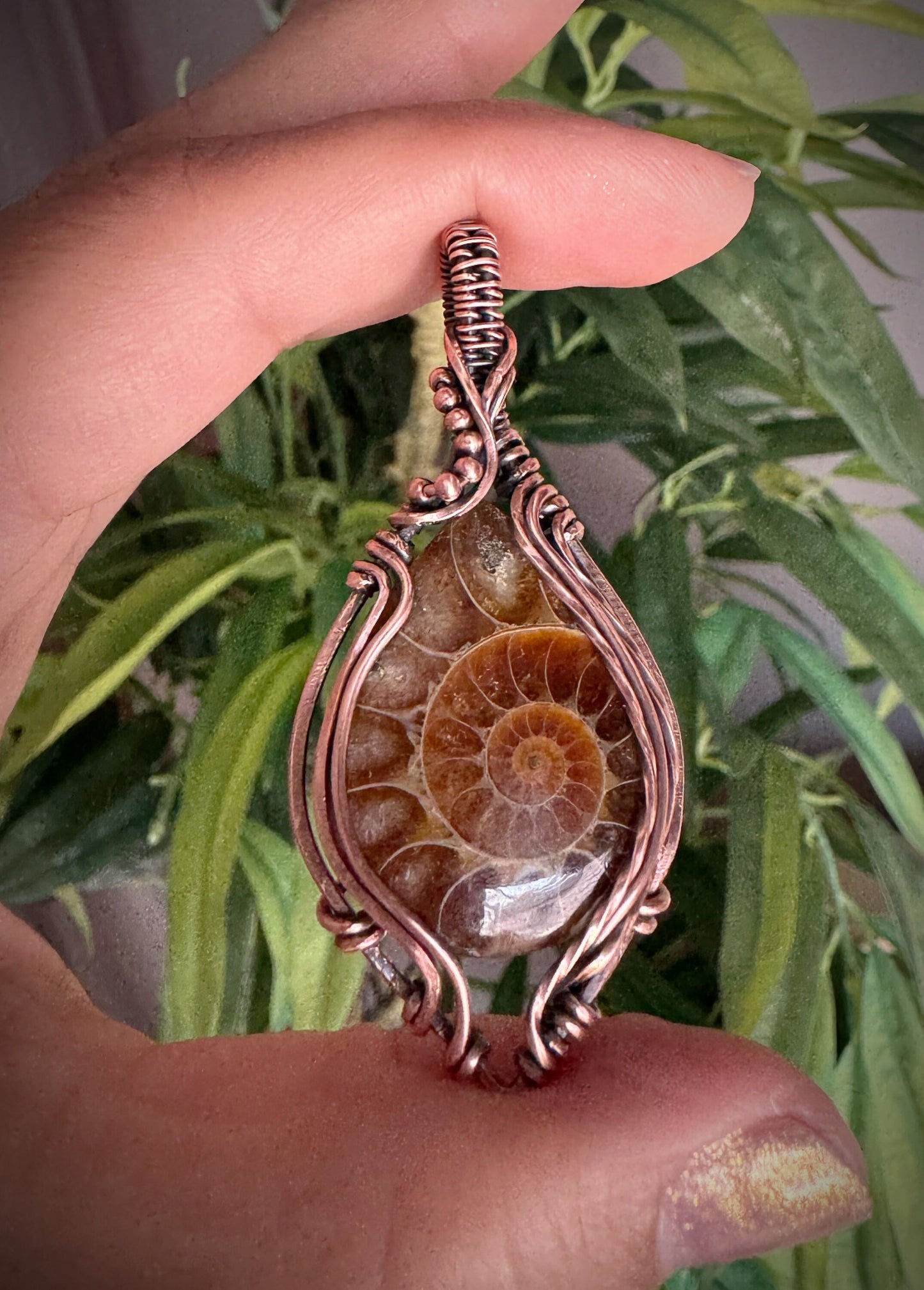 Ammonite pendant necklace