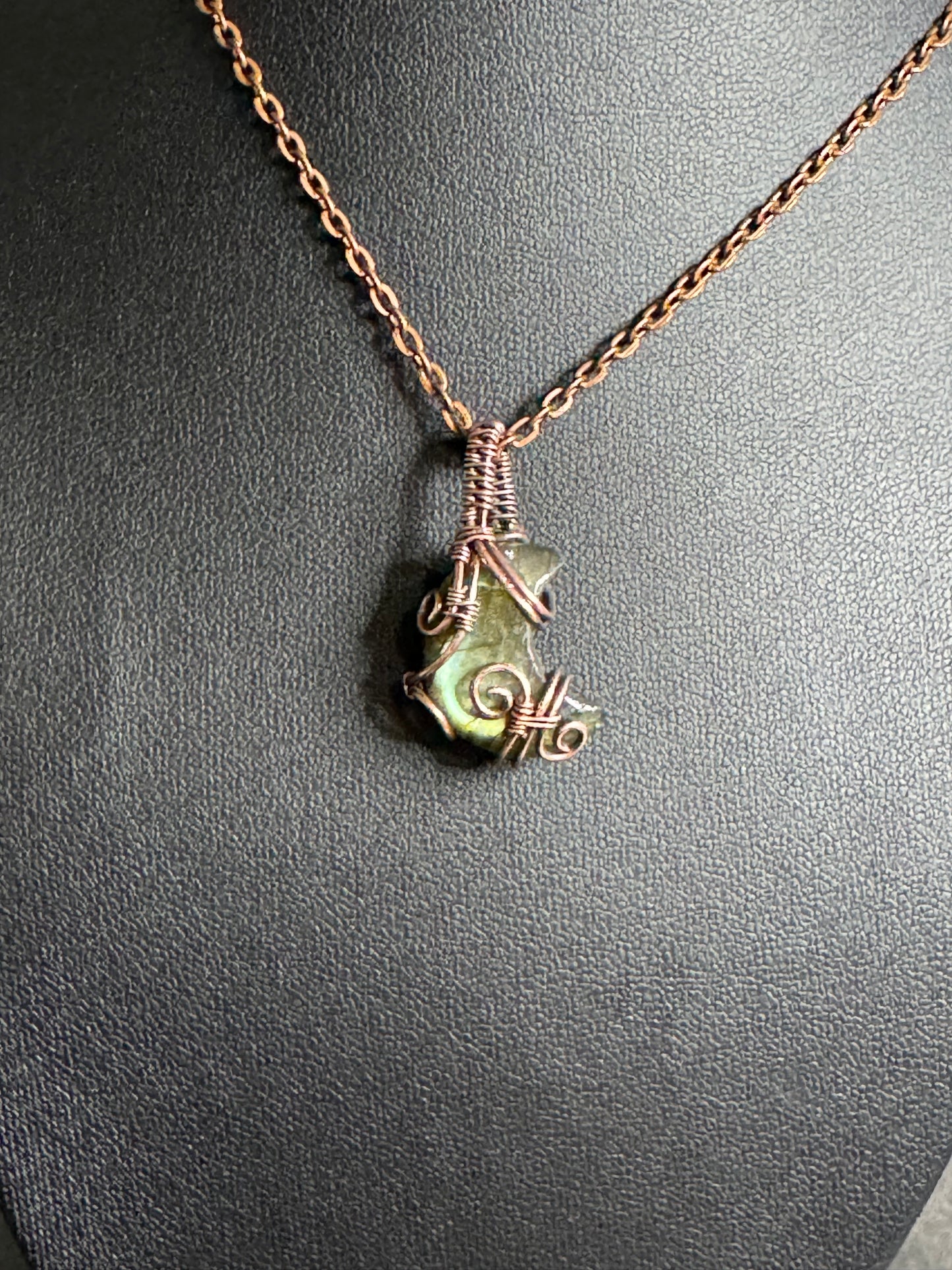 Labradorite moon pendant