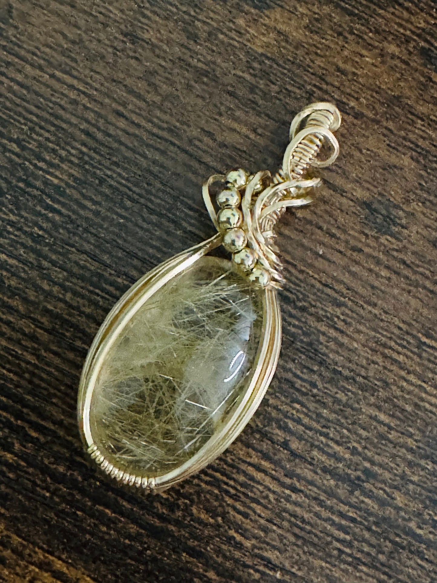 Rutilated quartz  pendant necklace