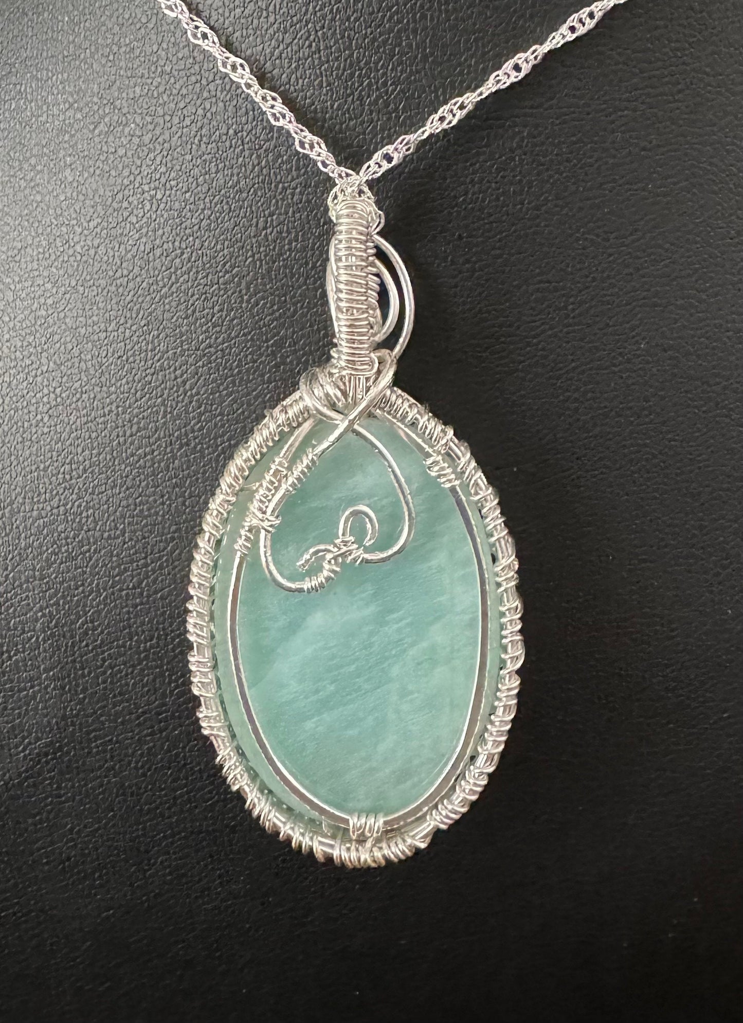 Amazonite gemstone pendant necklace