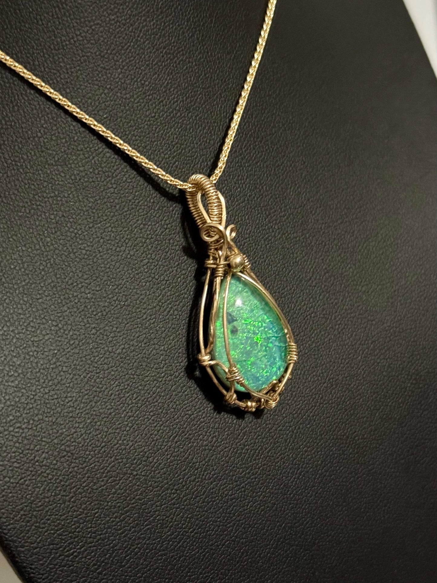 Monarch Opal pendant necklace
