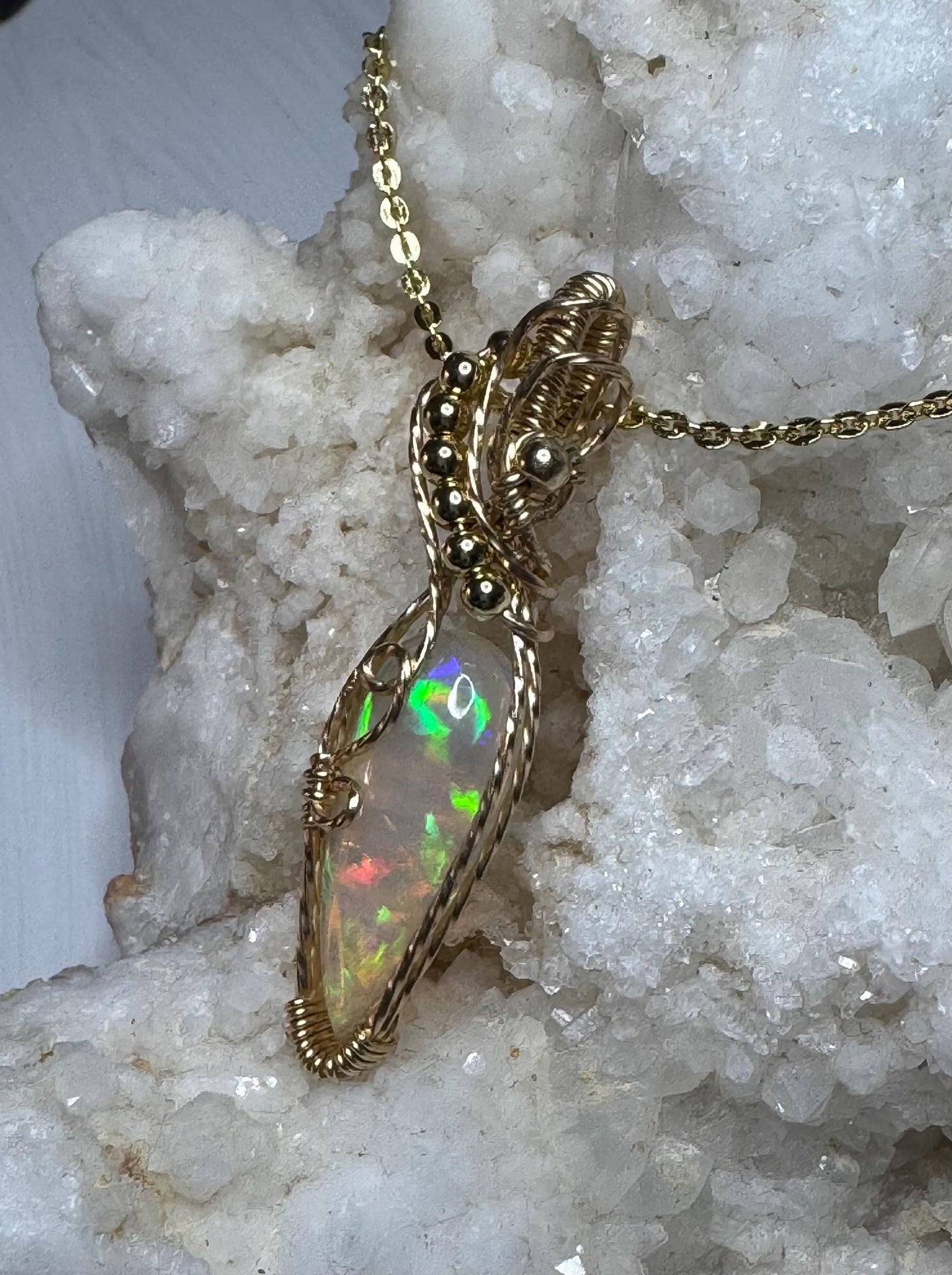 Ethiopian Opal pendant necklace