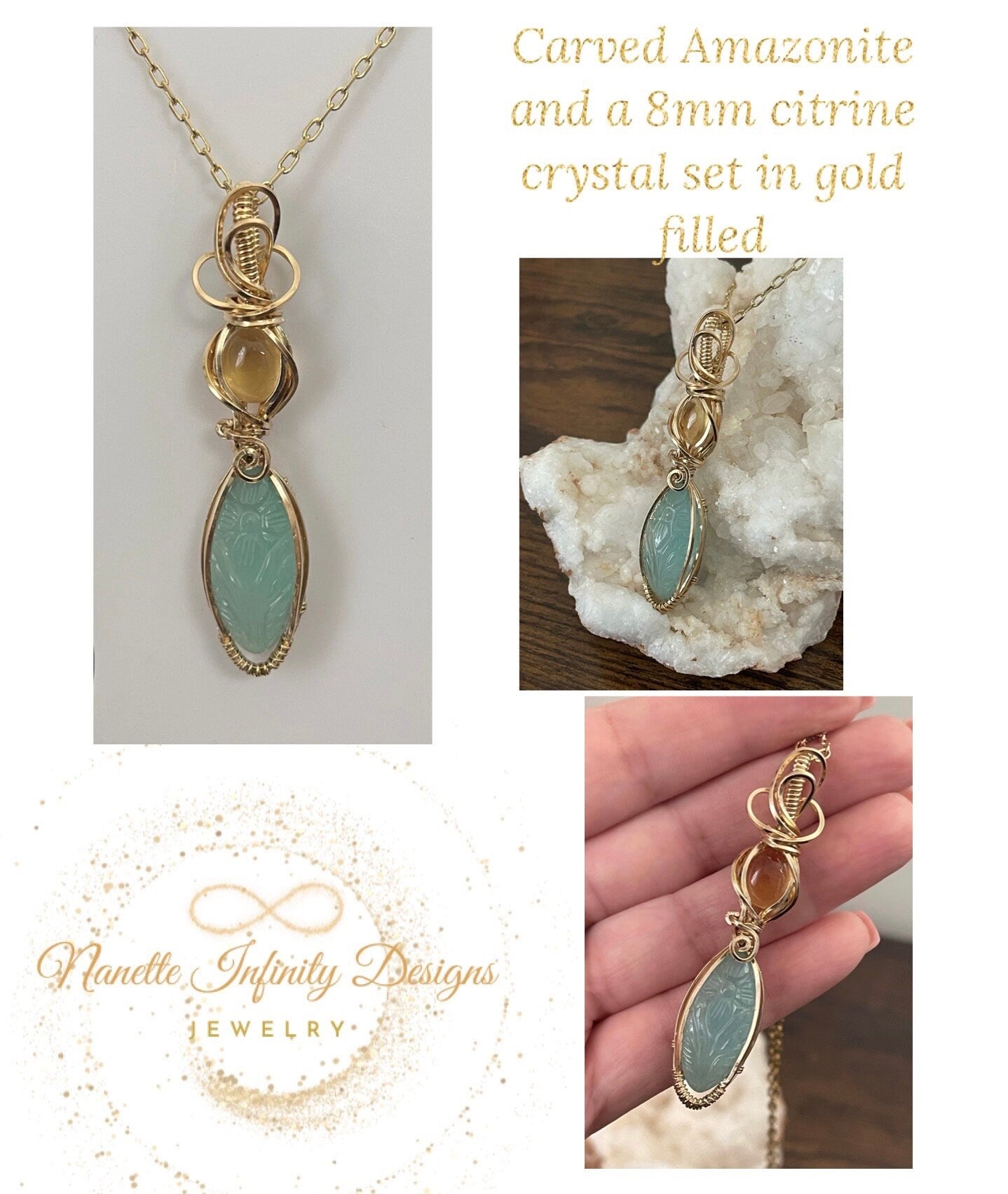 Amazonite pendant necklace