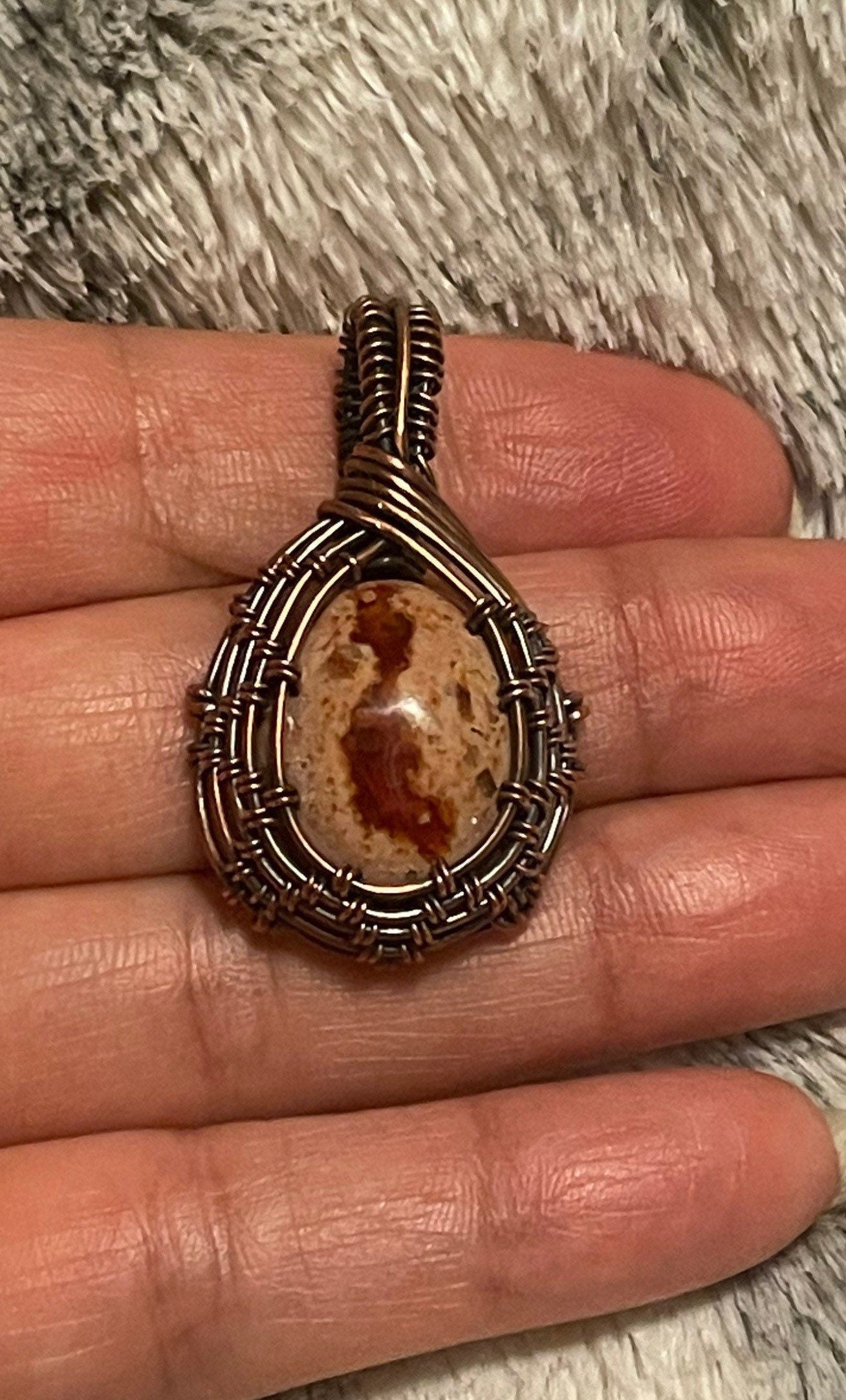 Mexican Fire Opal Pendant Necklace