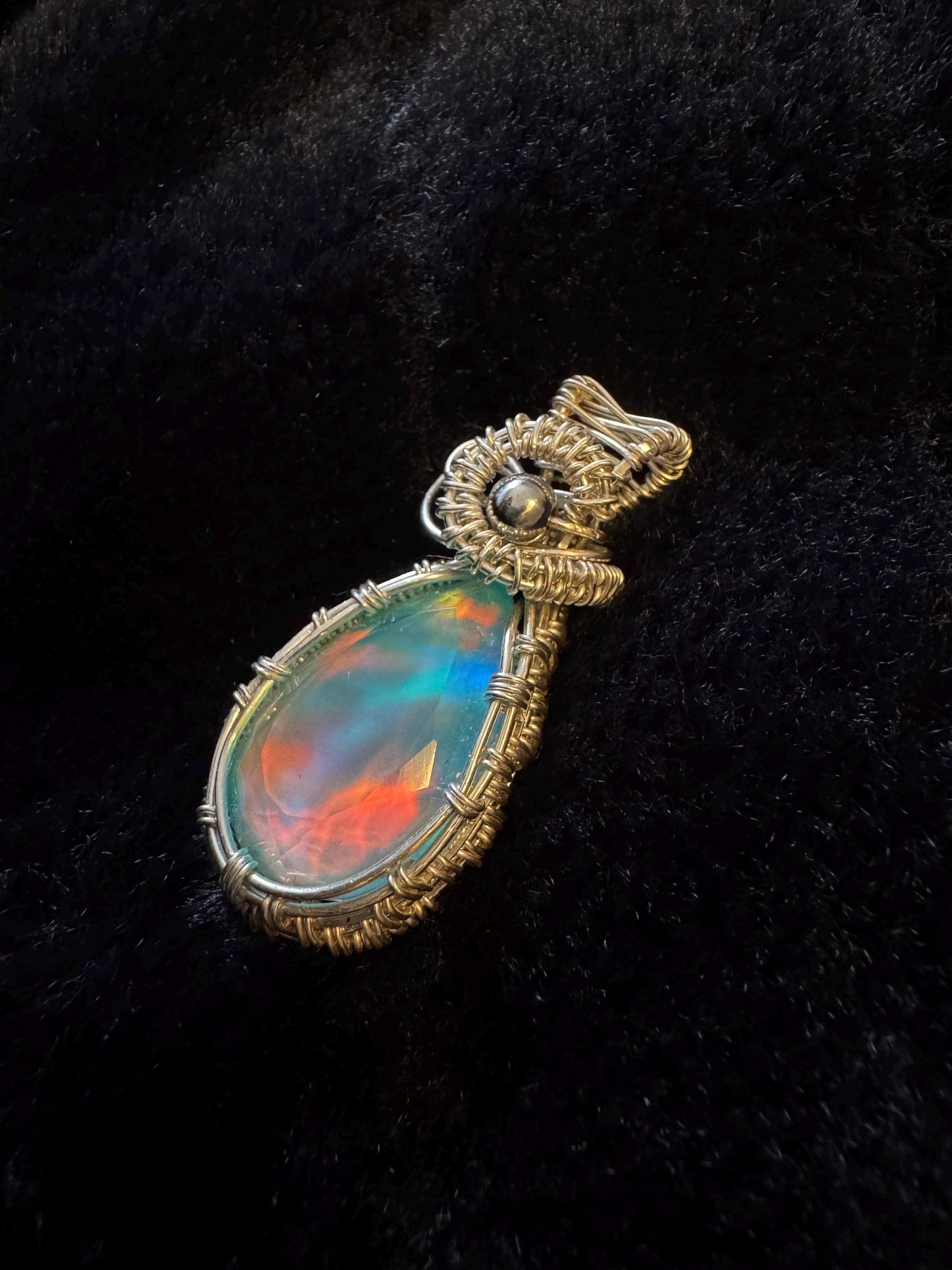 Aurora Opal pendant necklace