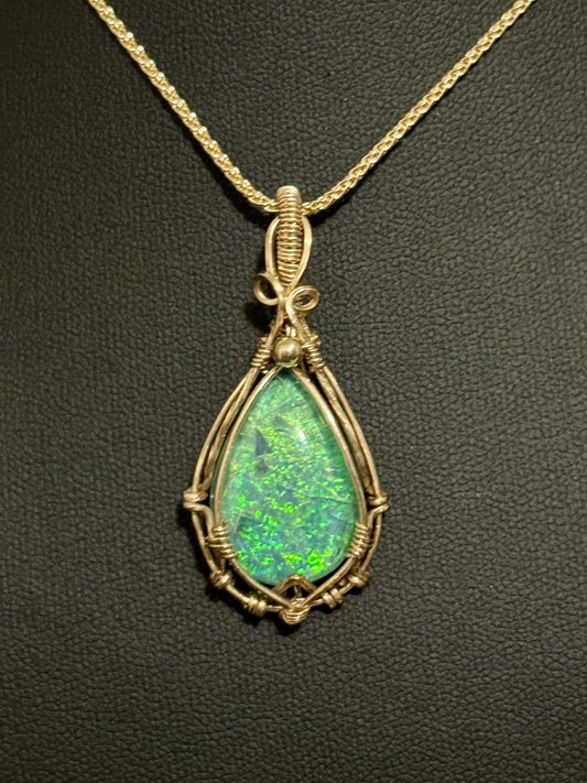 Monarch Opal pendant necklace