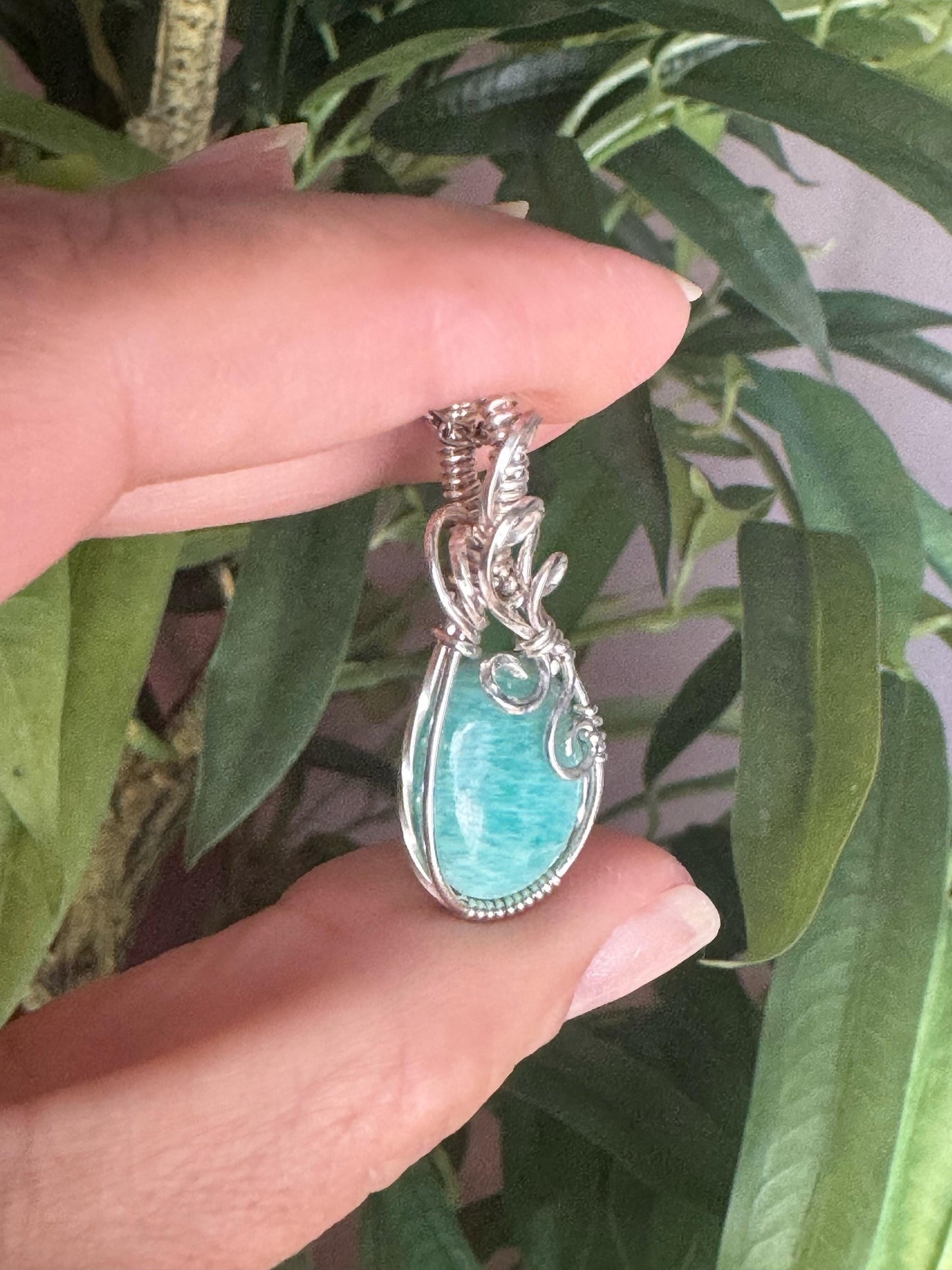 Amazonite pendant necklace