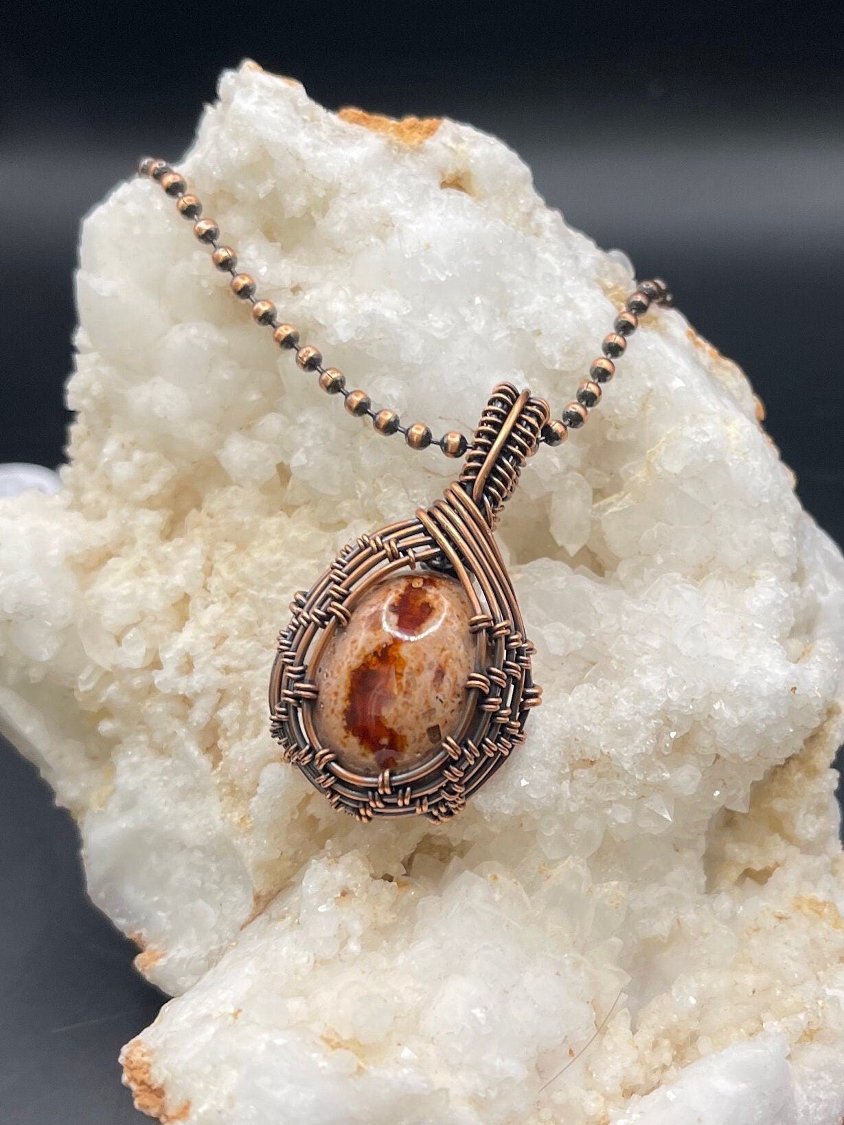 Mexican Fire Opal Pendant Necklace