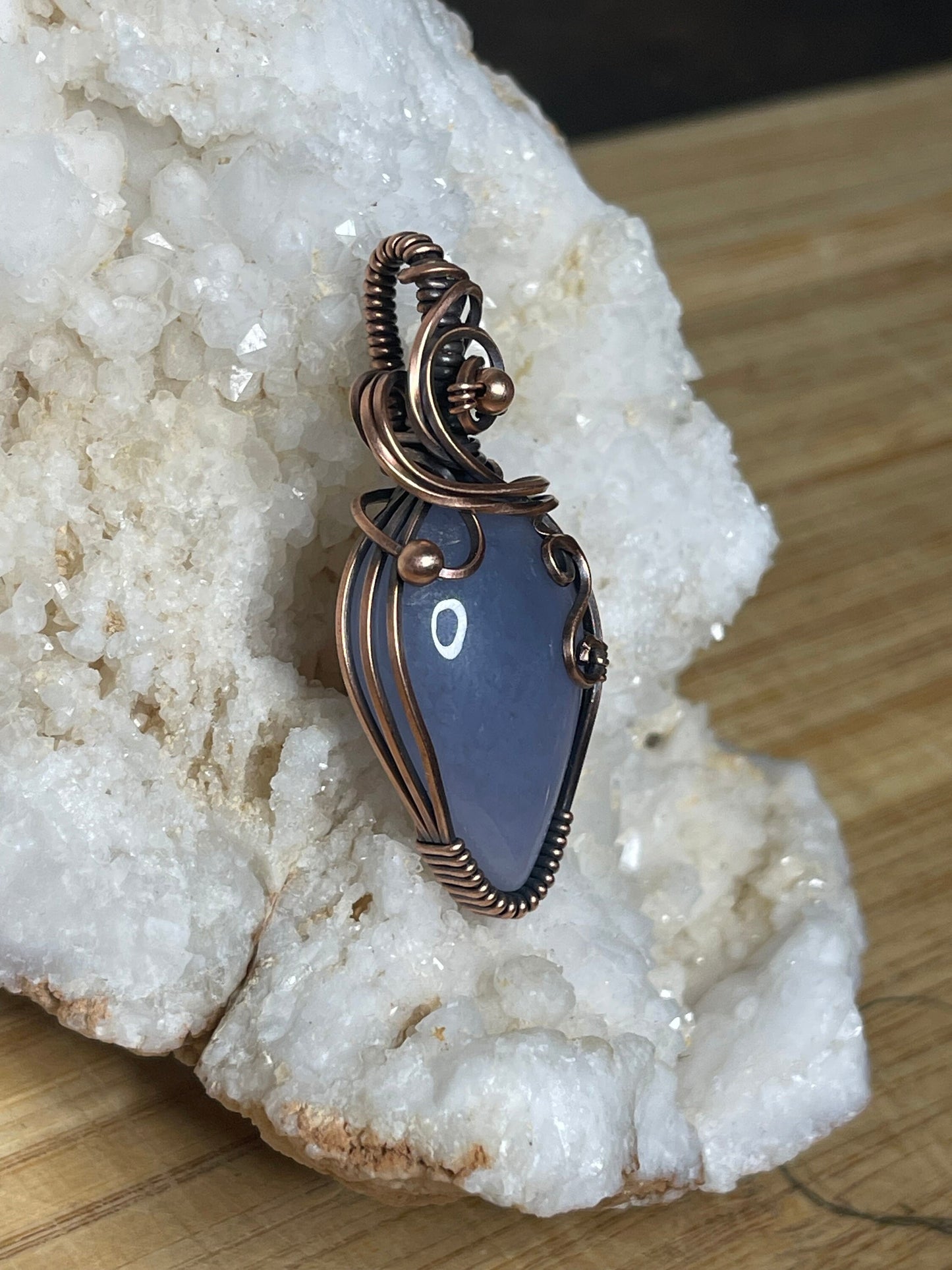 Blue purple gemstone pendant necklace