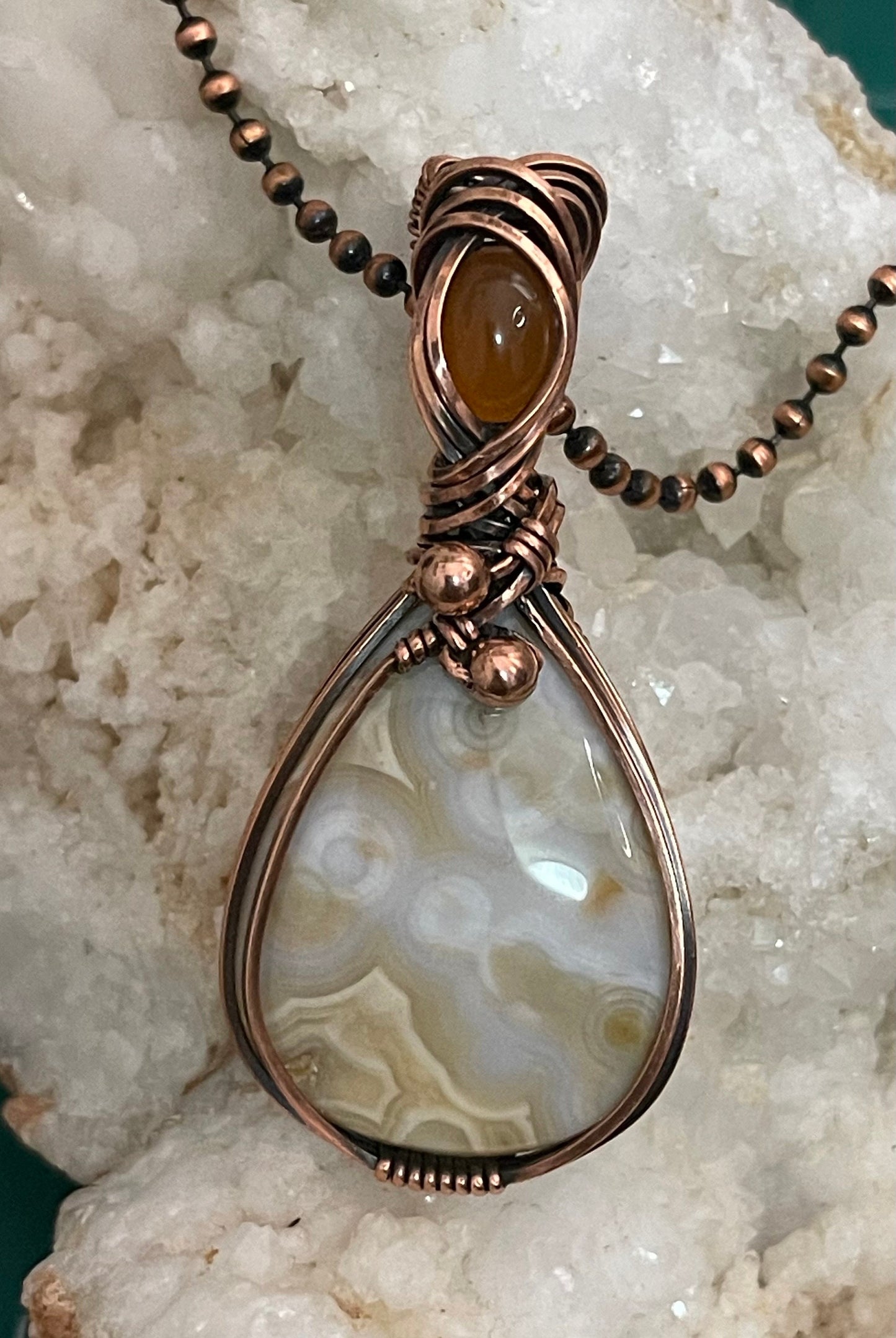 Ocean Jasper gemstone pendant necklace