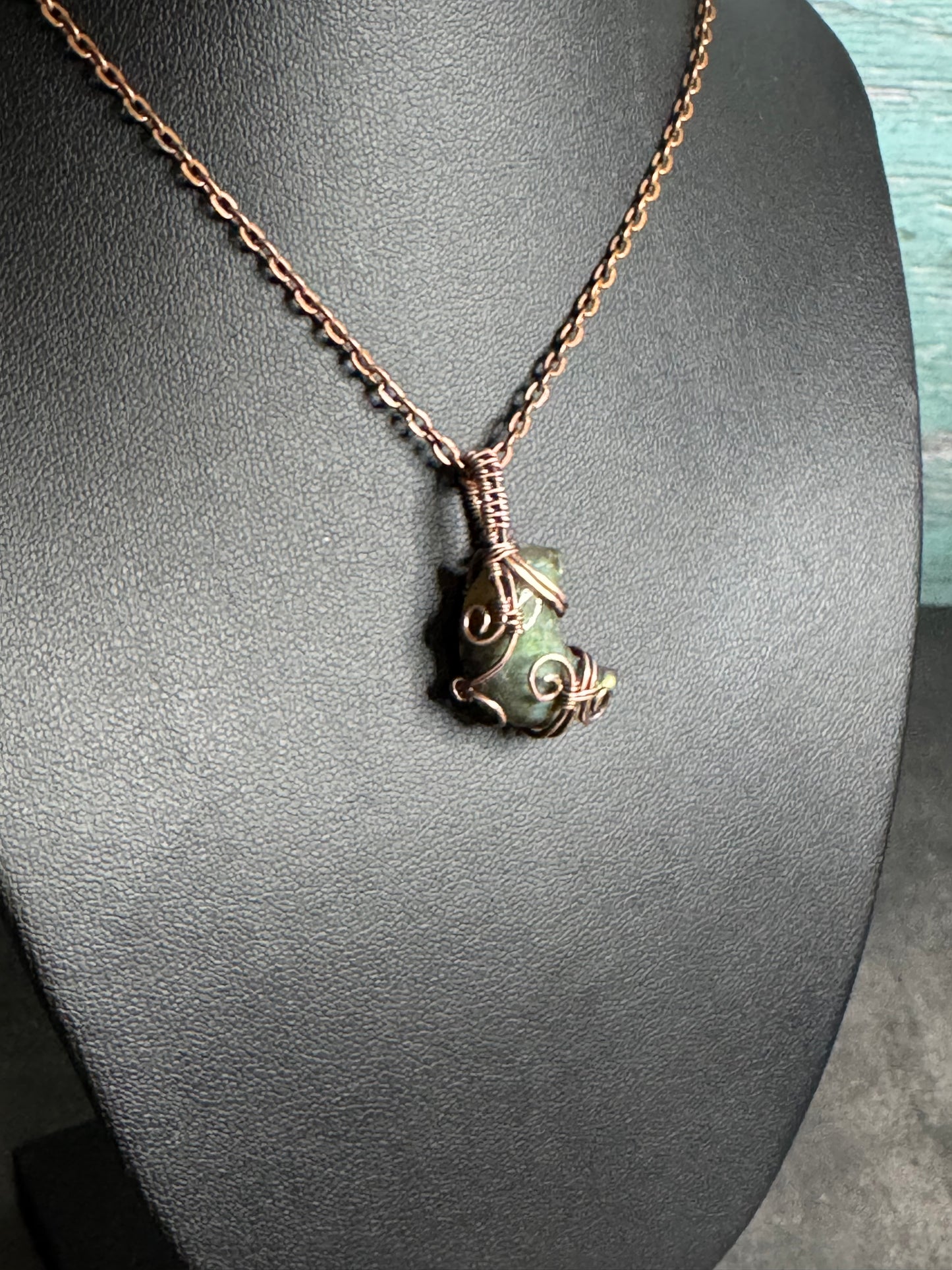 Labradorite moon pendant