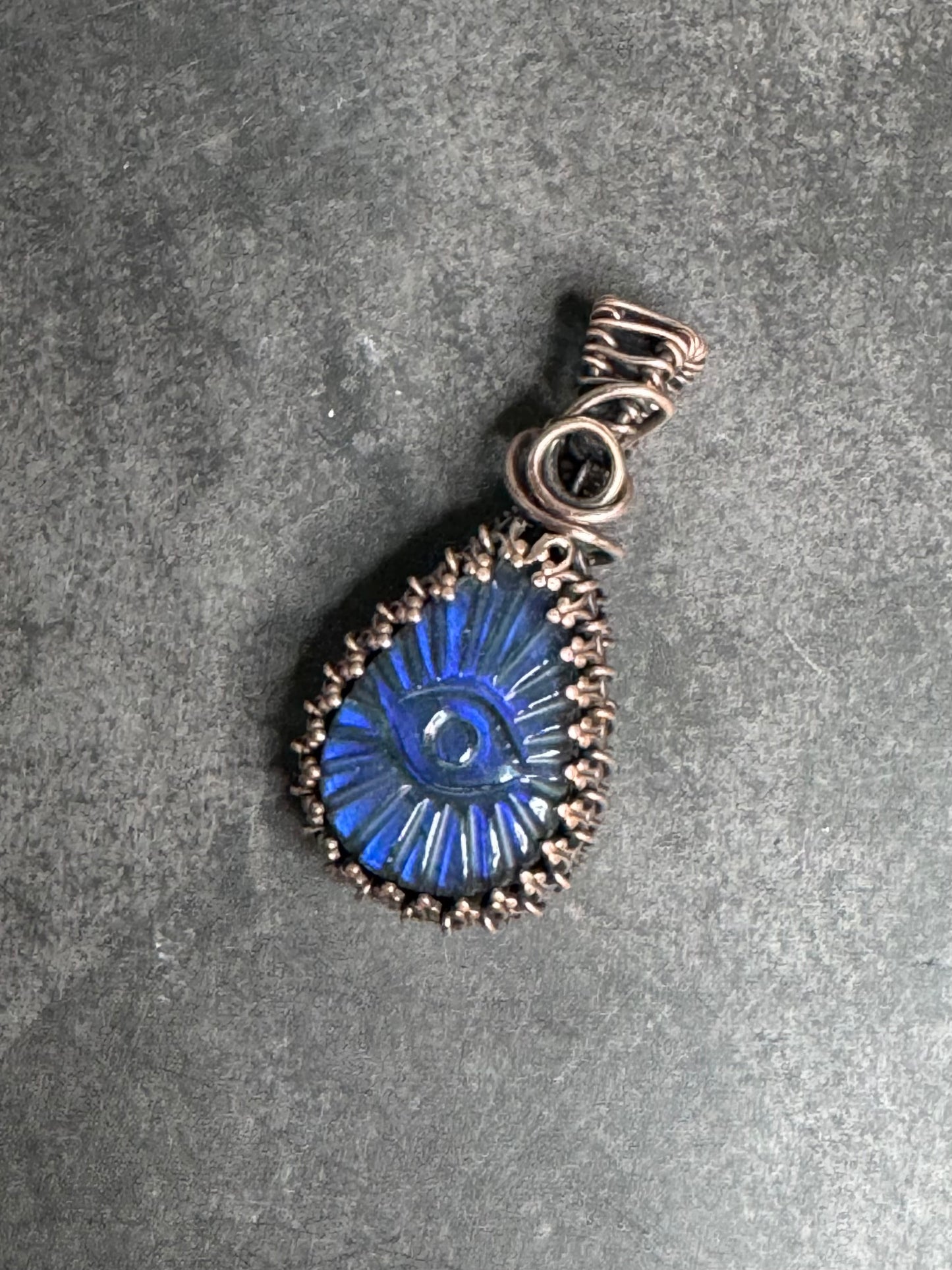 Blue evil eye Labradorite pendant