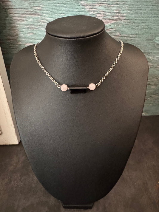 Tourmaline and Rose Quartz necklace