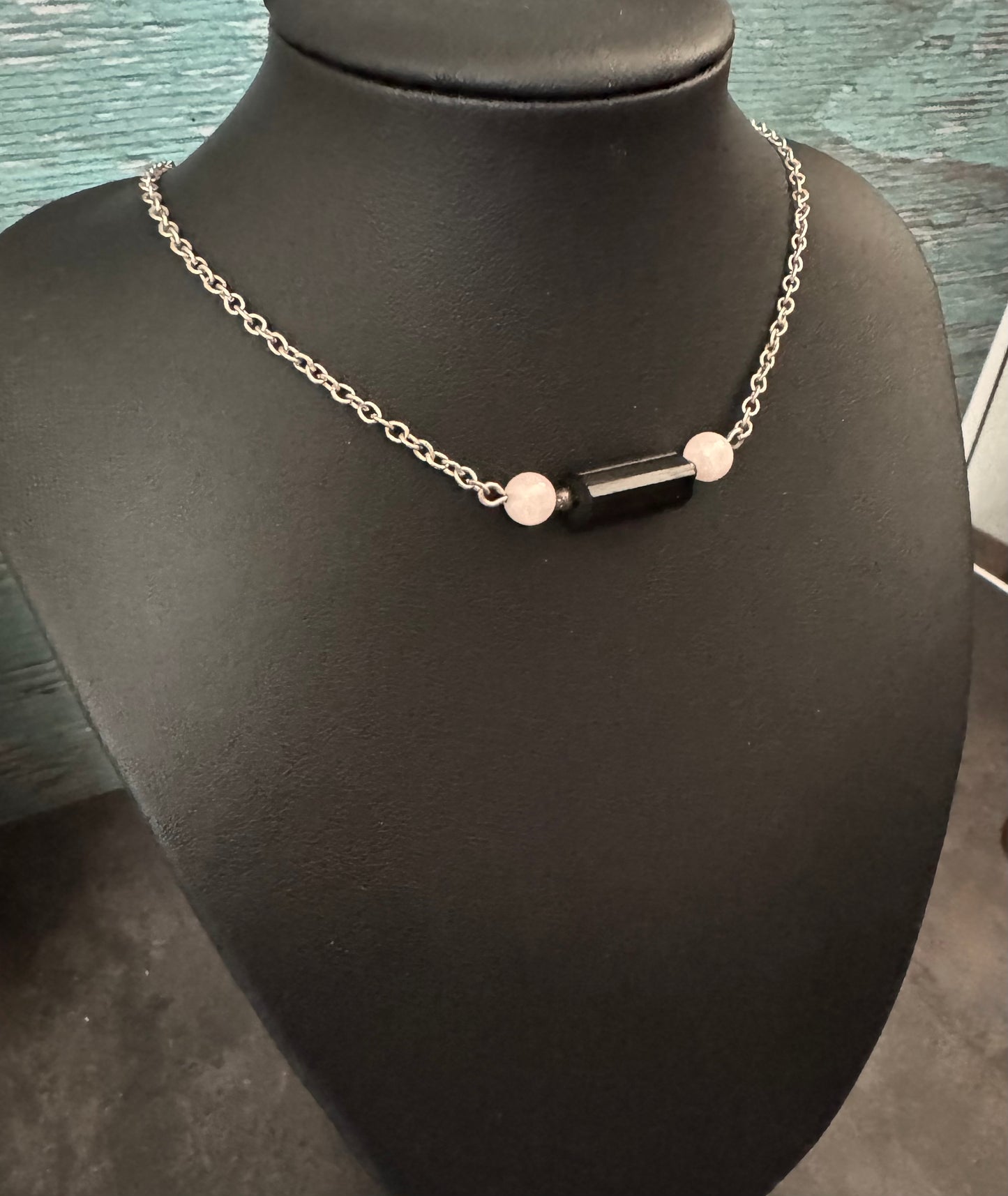 Tourmaline and Rose Quartz necklace