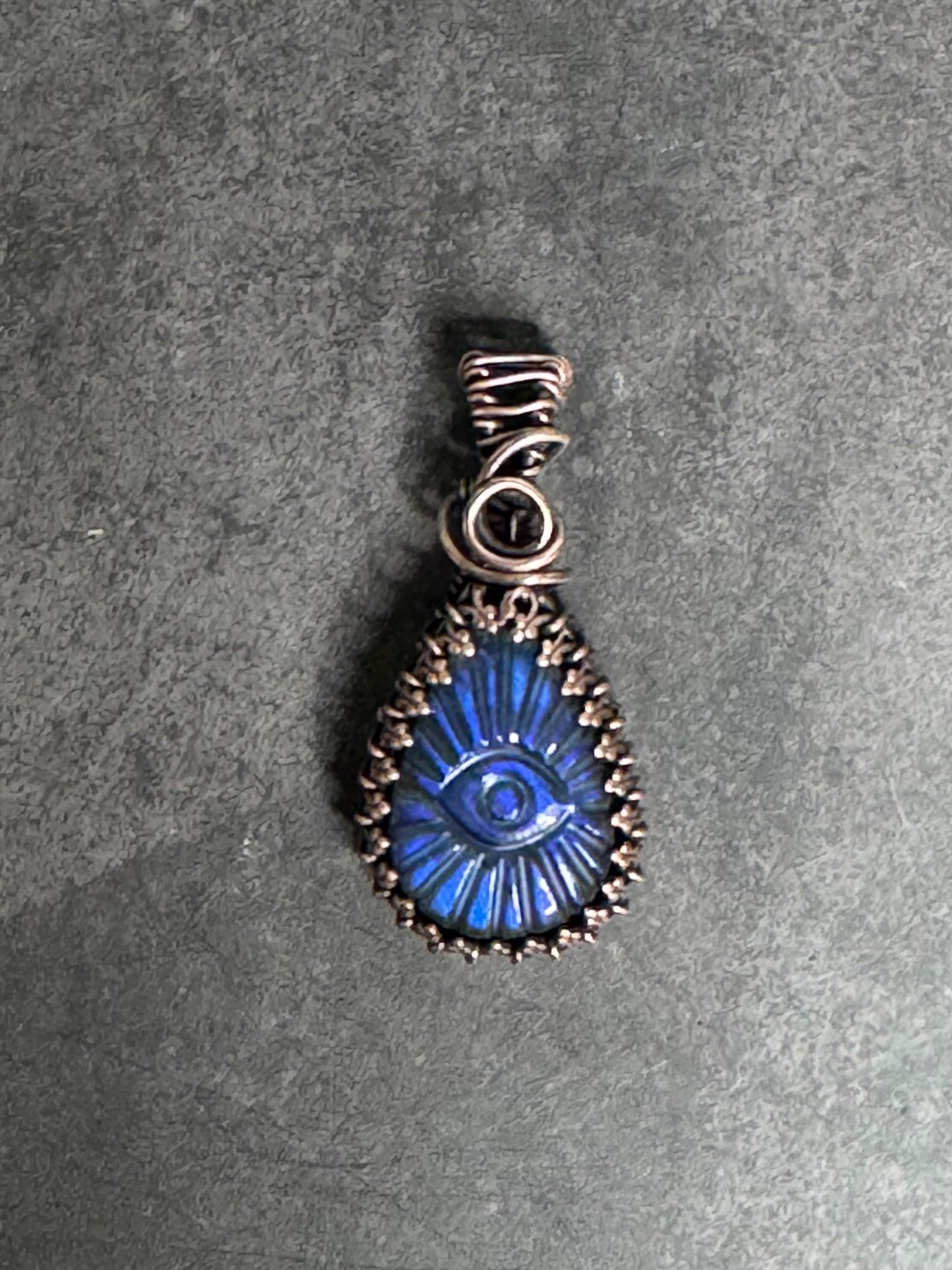 Blue evil eye Labradorite pendant