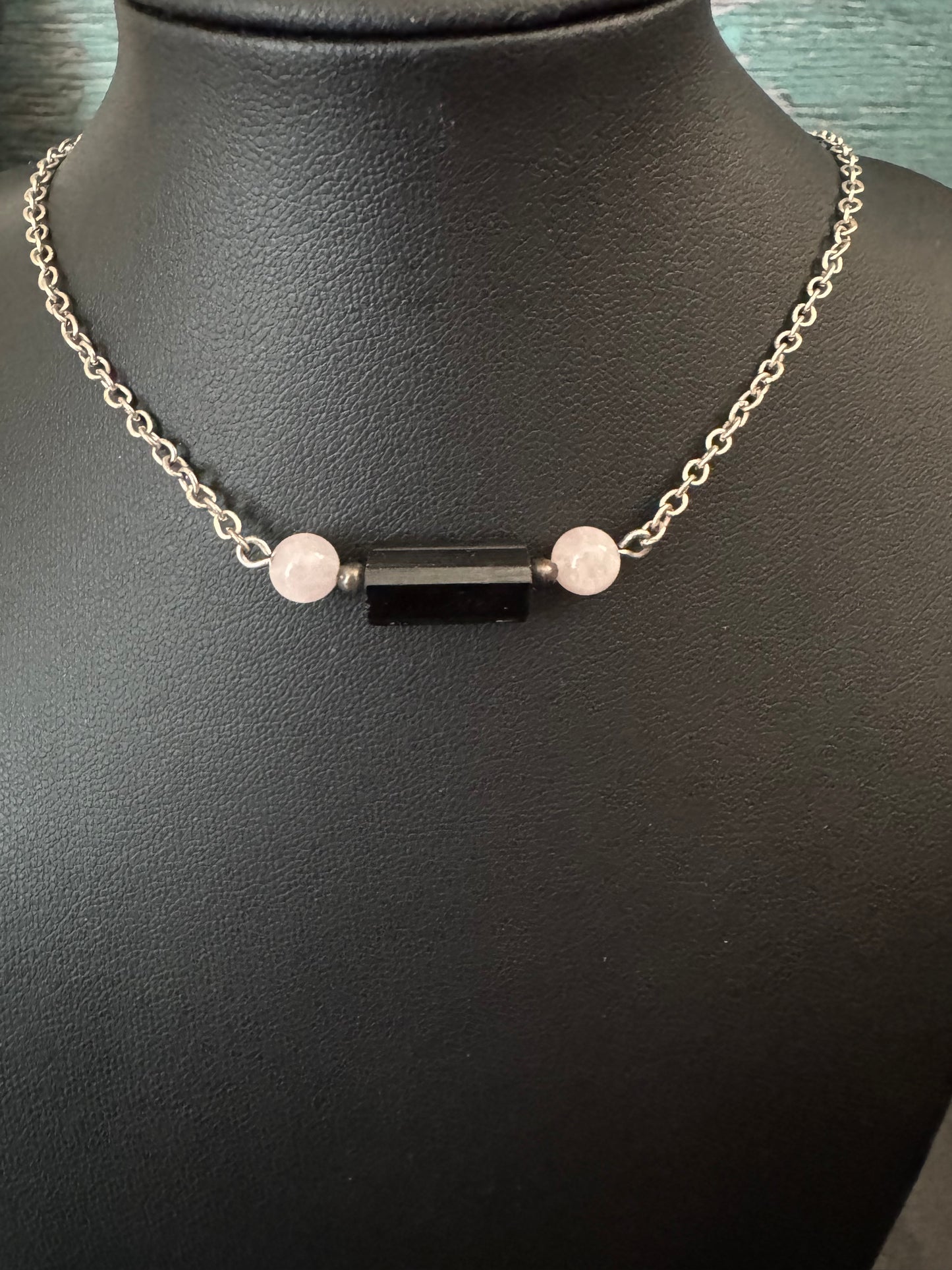 Tourmaline and Rose Quartz necklace