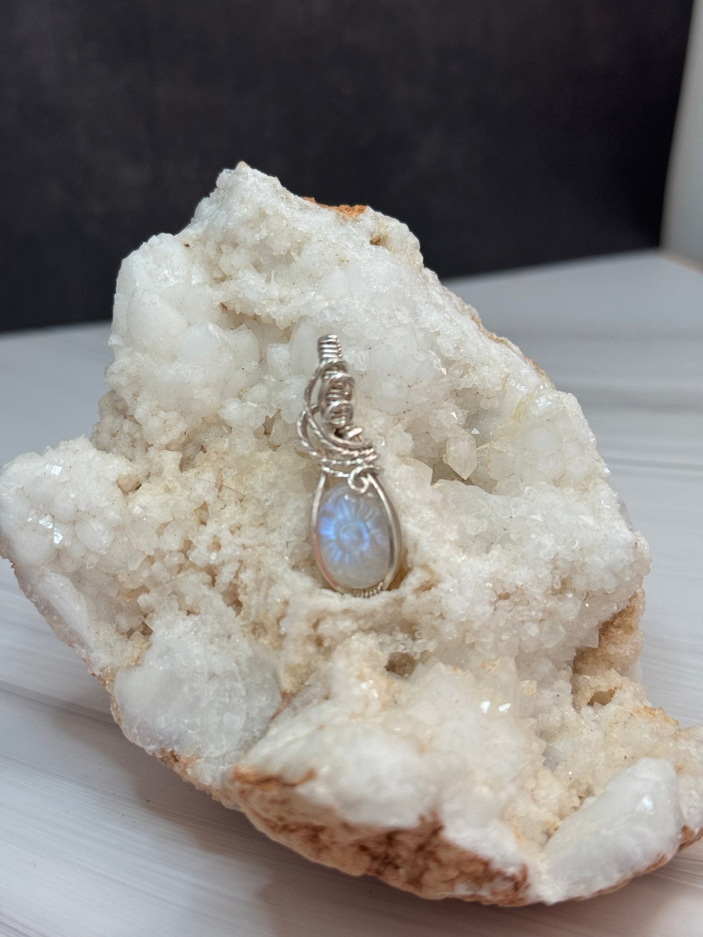 Rainbow moonstone pendant