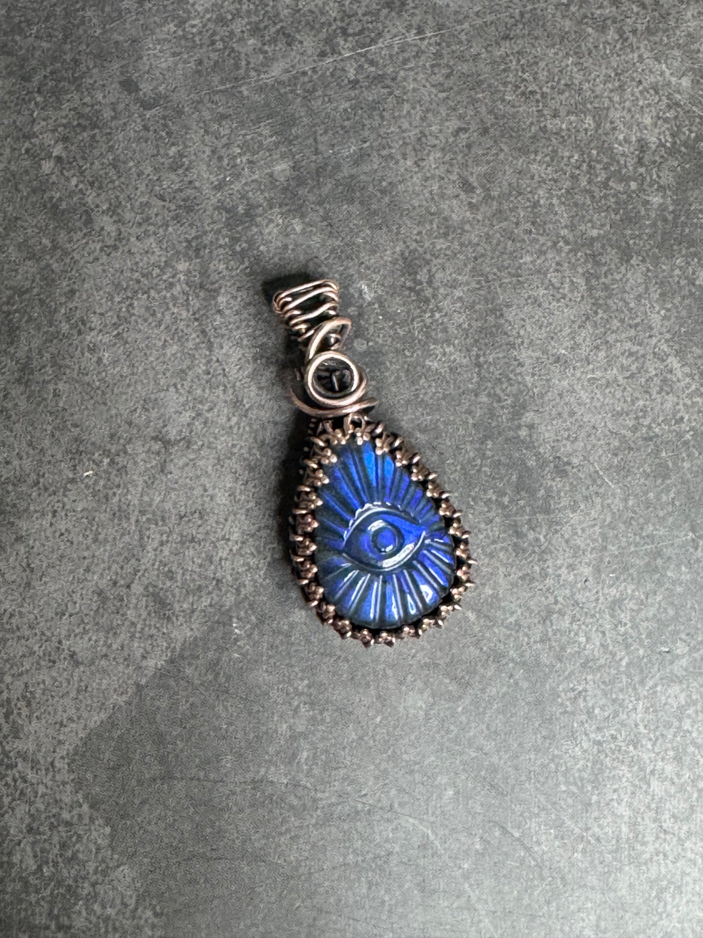 Blue evil eye Labradorite pendant