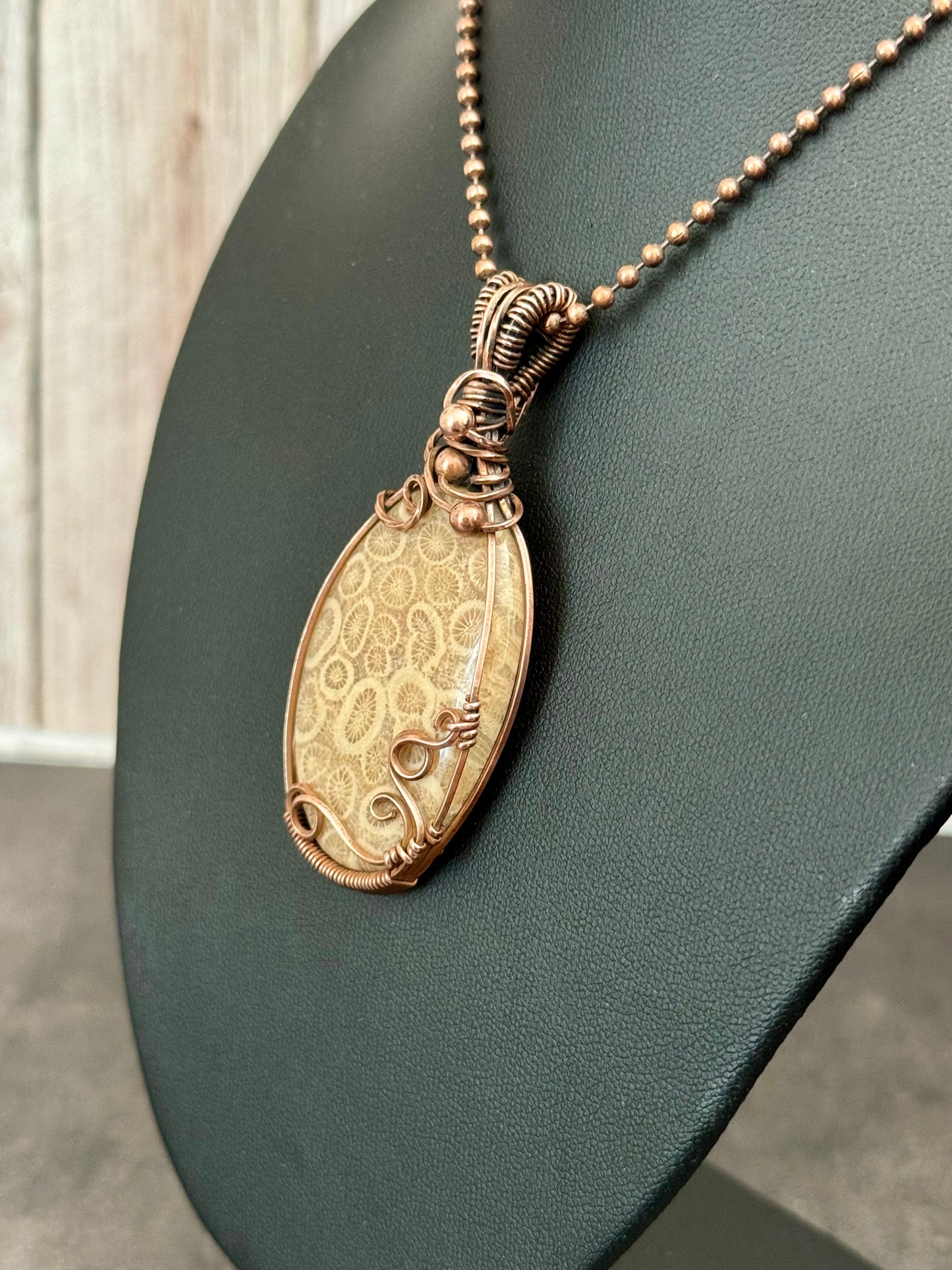 Fossil Coral pendant necklace