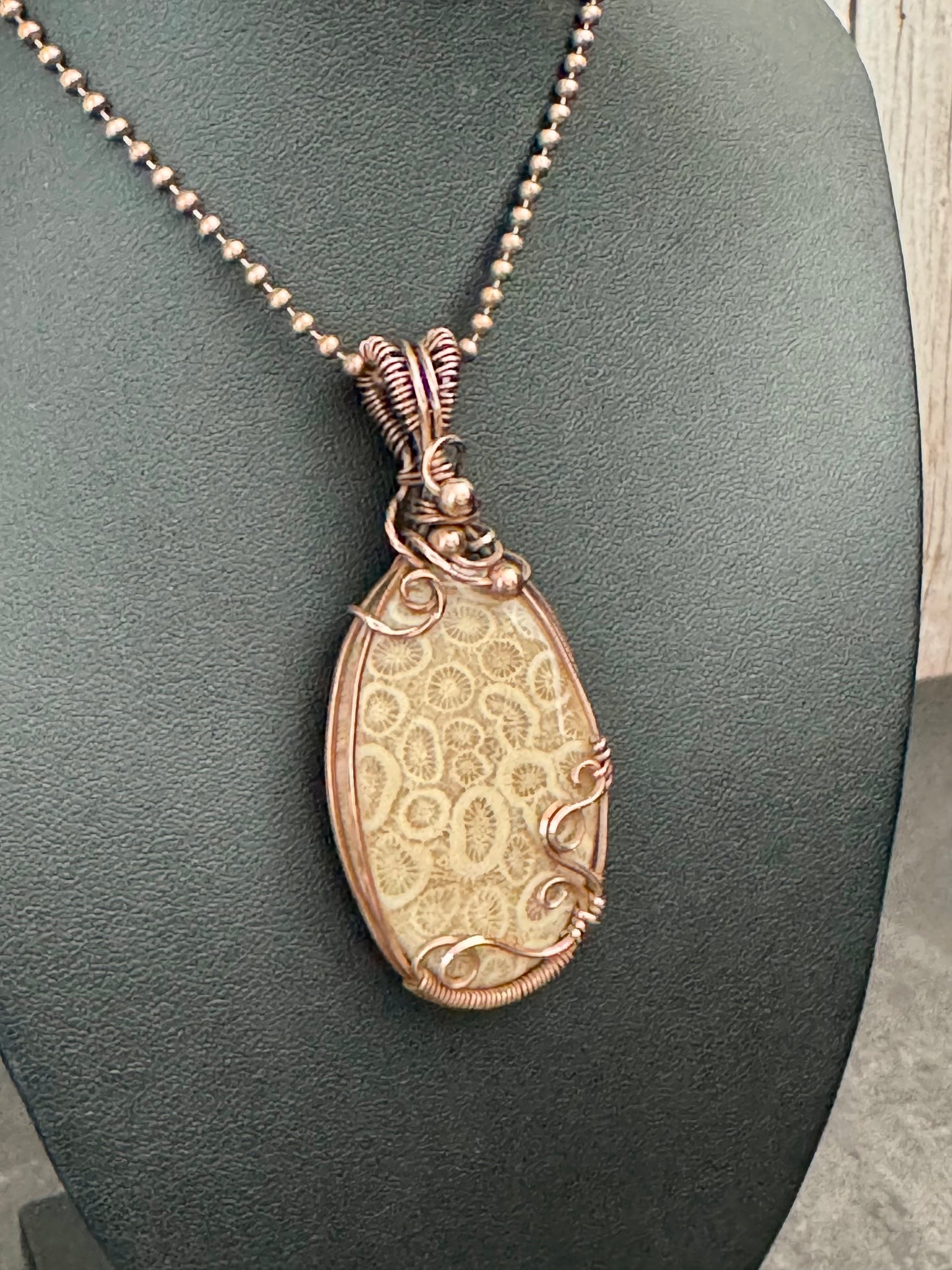 Fossil Coral pendant necklace