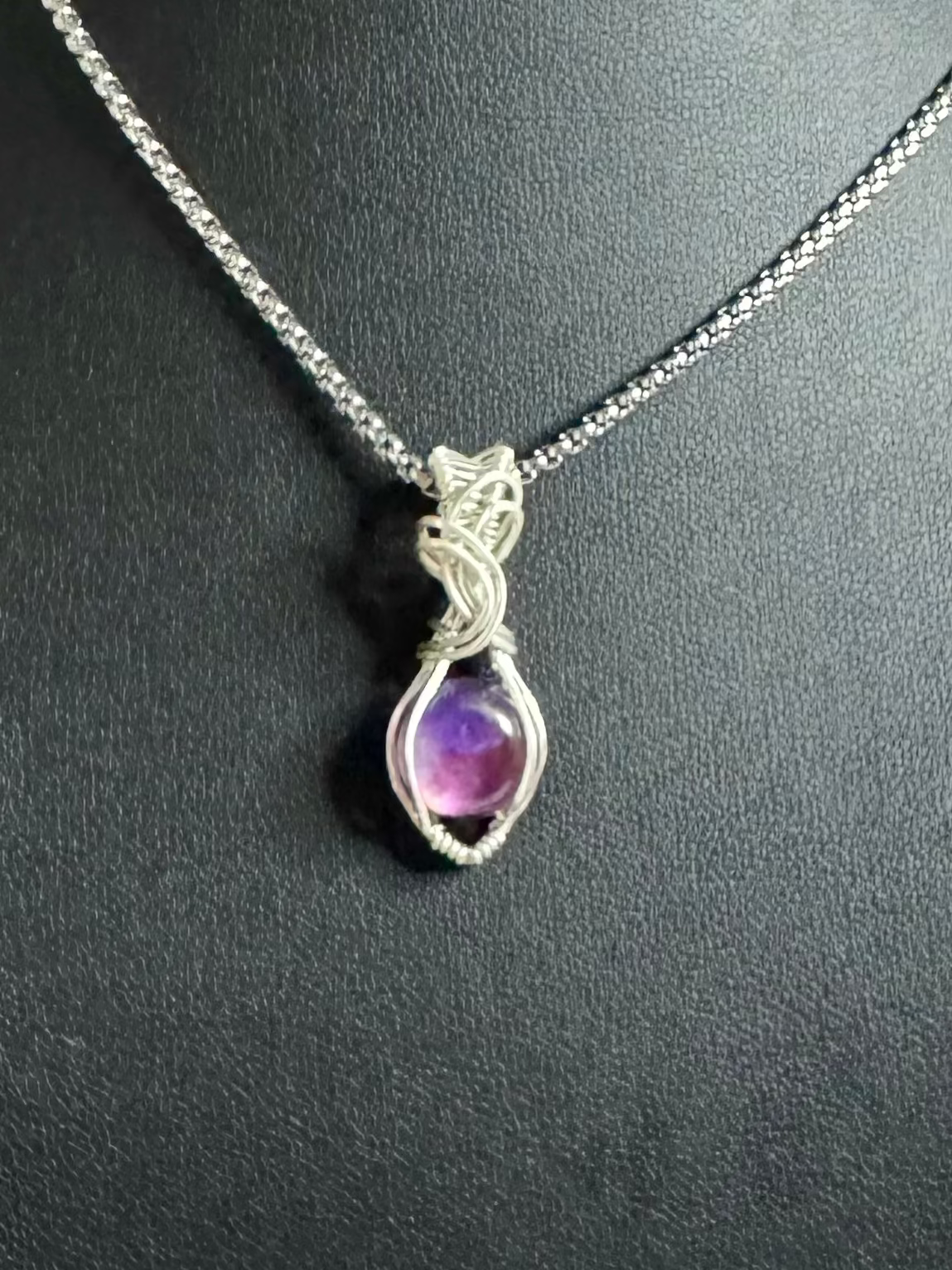 Amethyst & Mother of pearl trapiche pendant