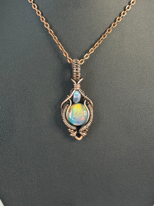 Aurora Opal pendant necklace