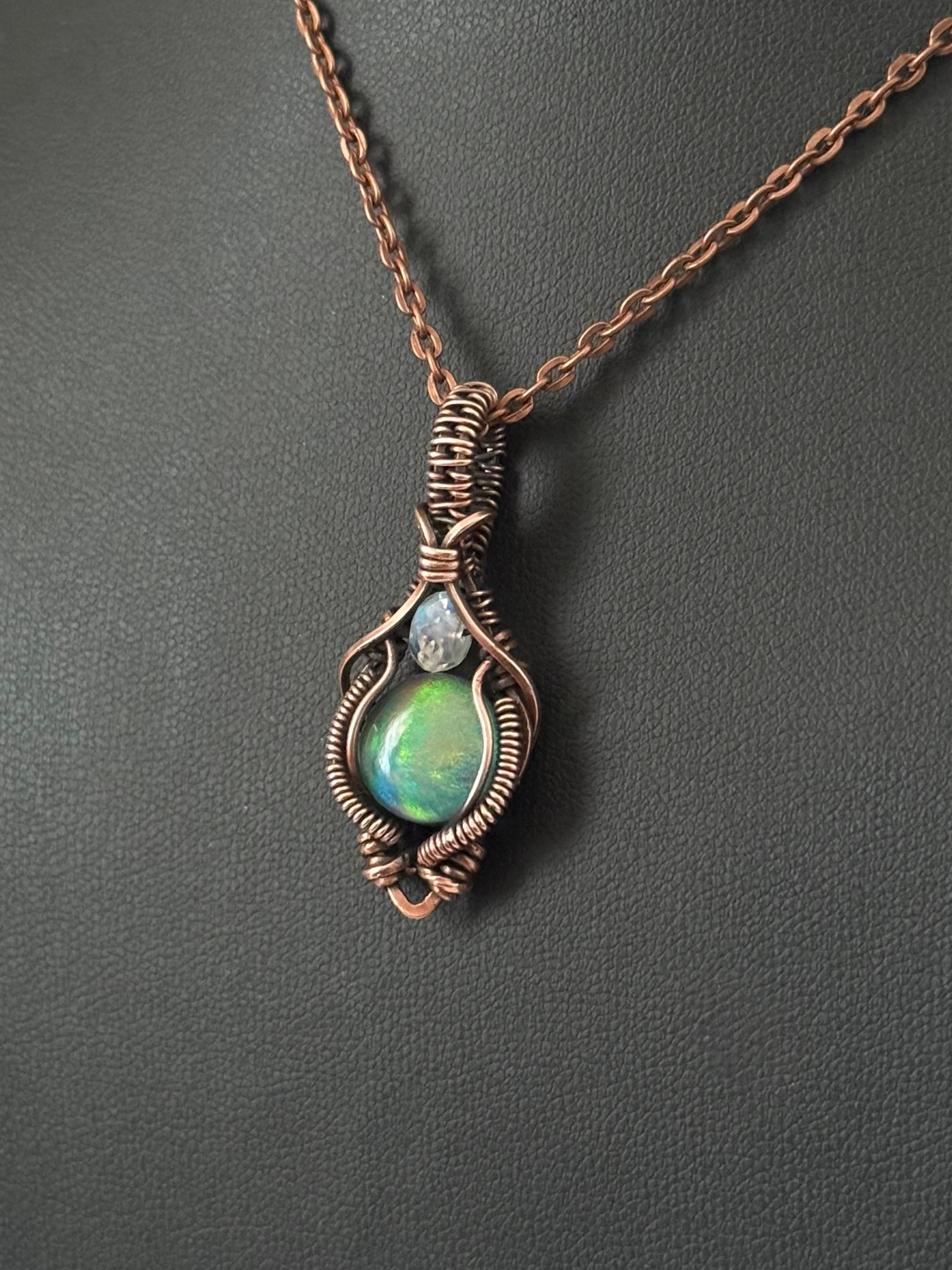 Aurora Opal pendant necklace