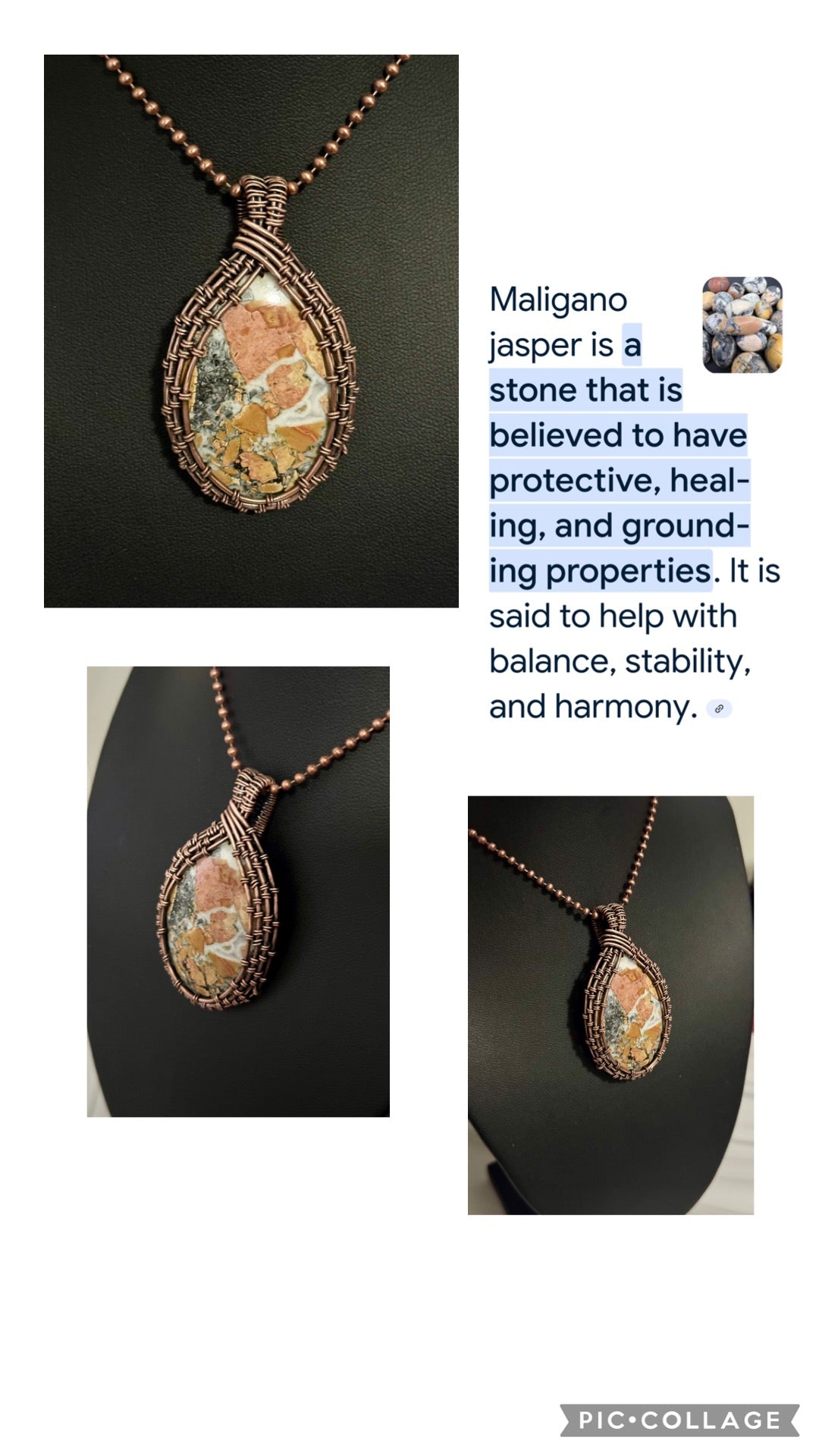 Maligano Jasper  pendant necklace