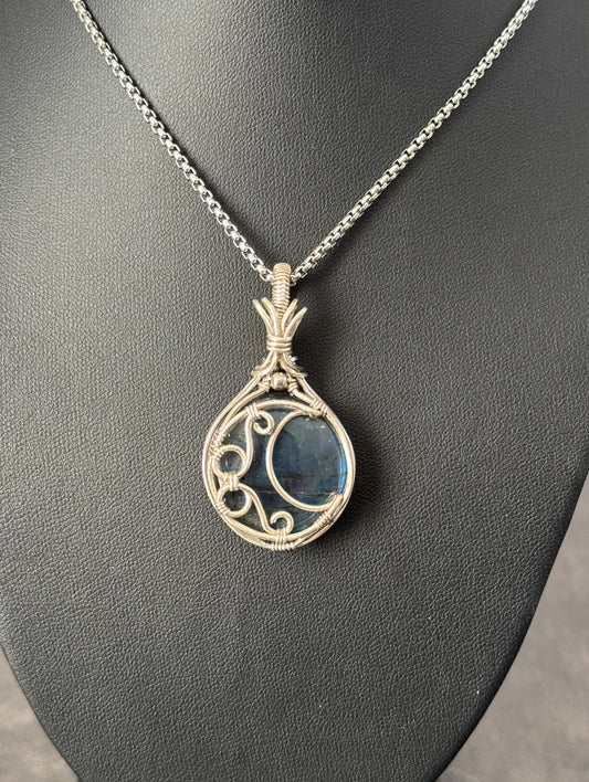 Labradorite moon pendant necklace