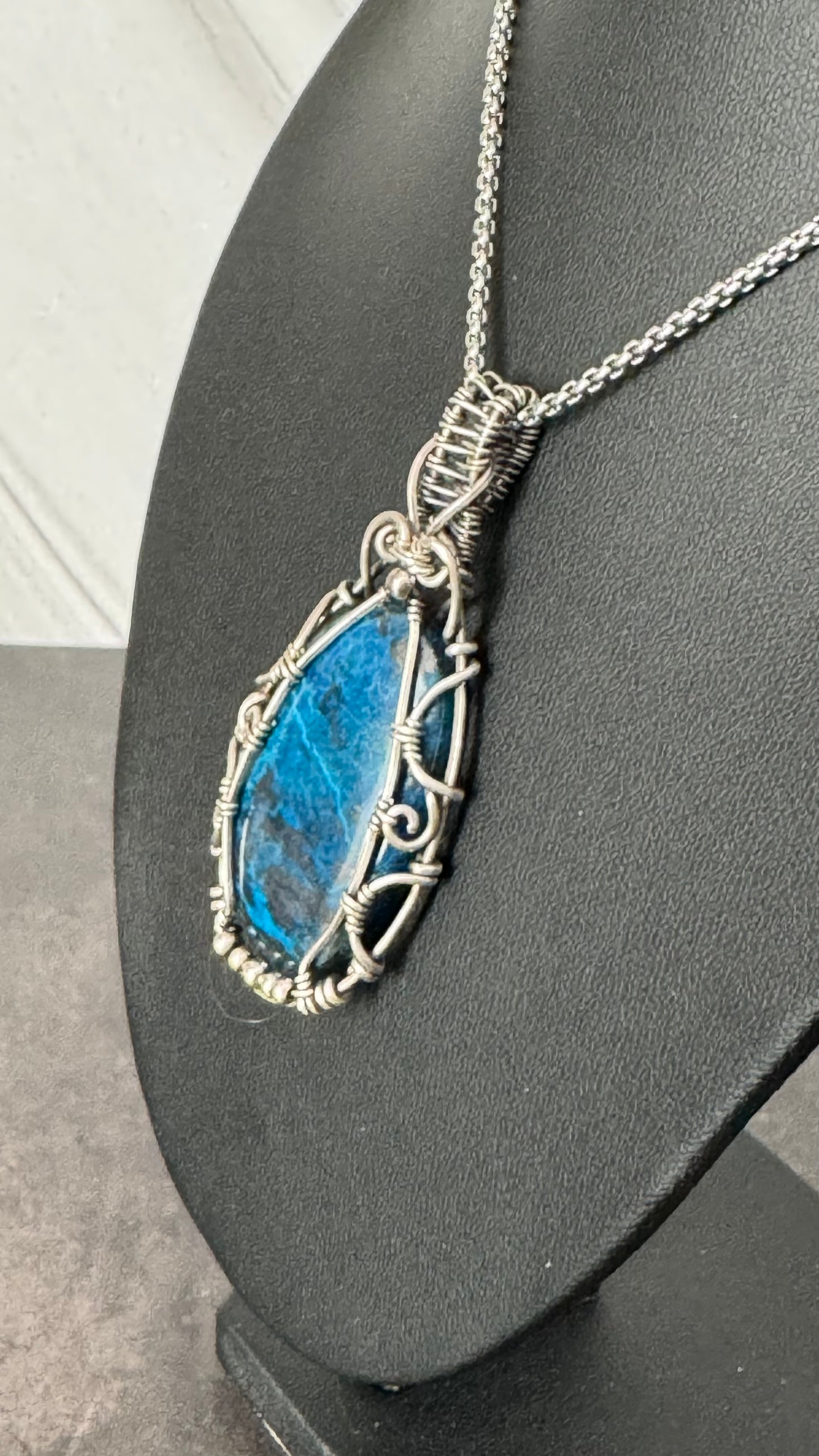 Azurite pendant necklace