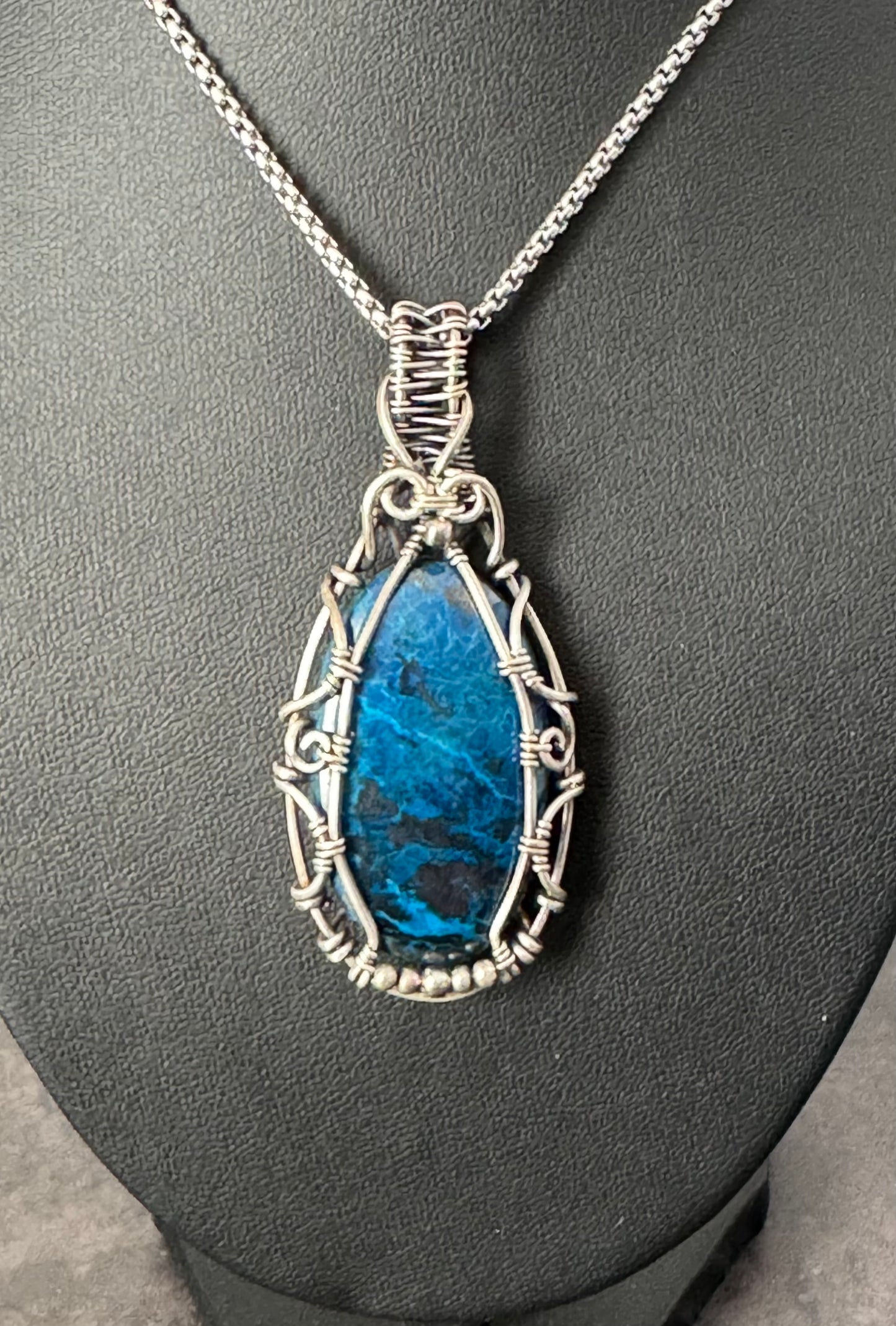 Azurite pendant necklace