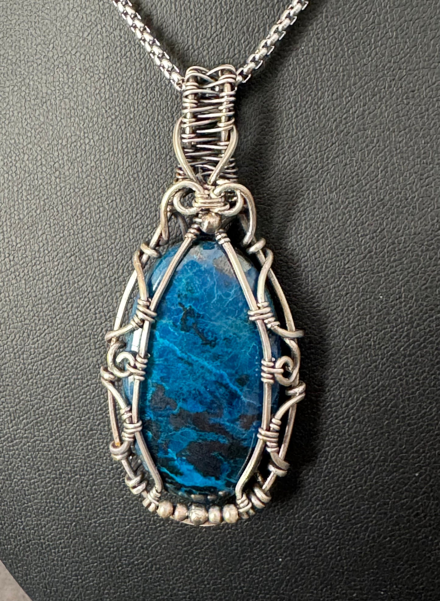 Azurite pendant necklace