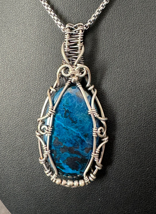 Azurite pendant necklace