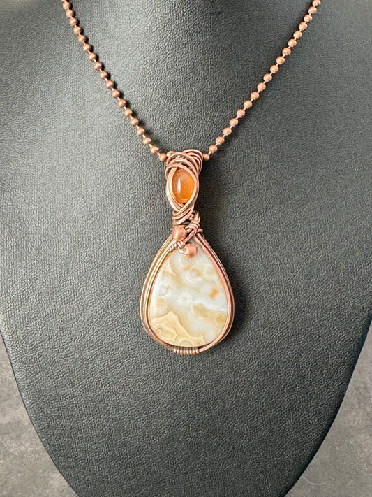 Ocean Jasper gemstone pendant necklace