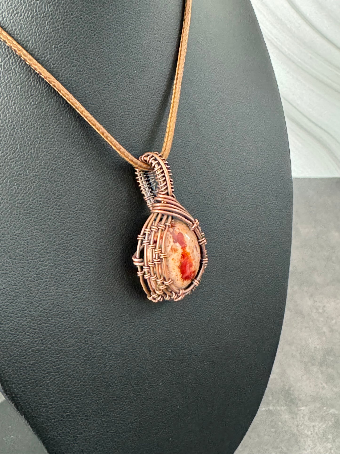 Mexican Fire Opal Pendant Necklace