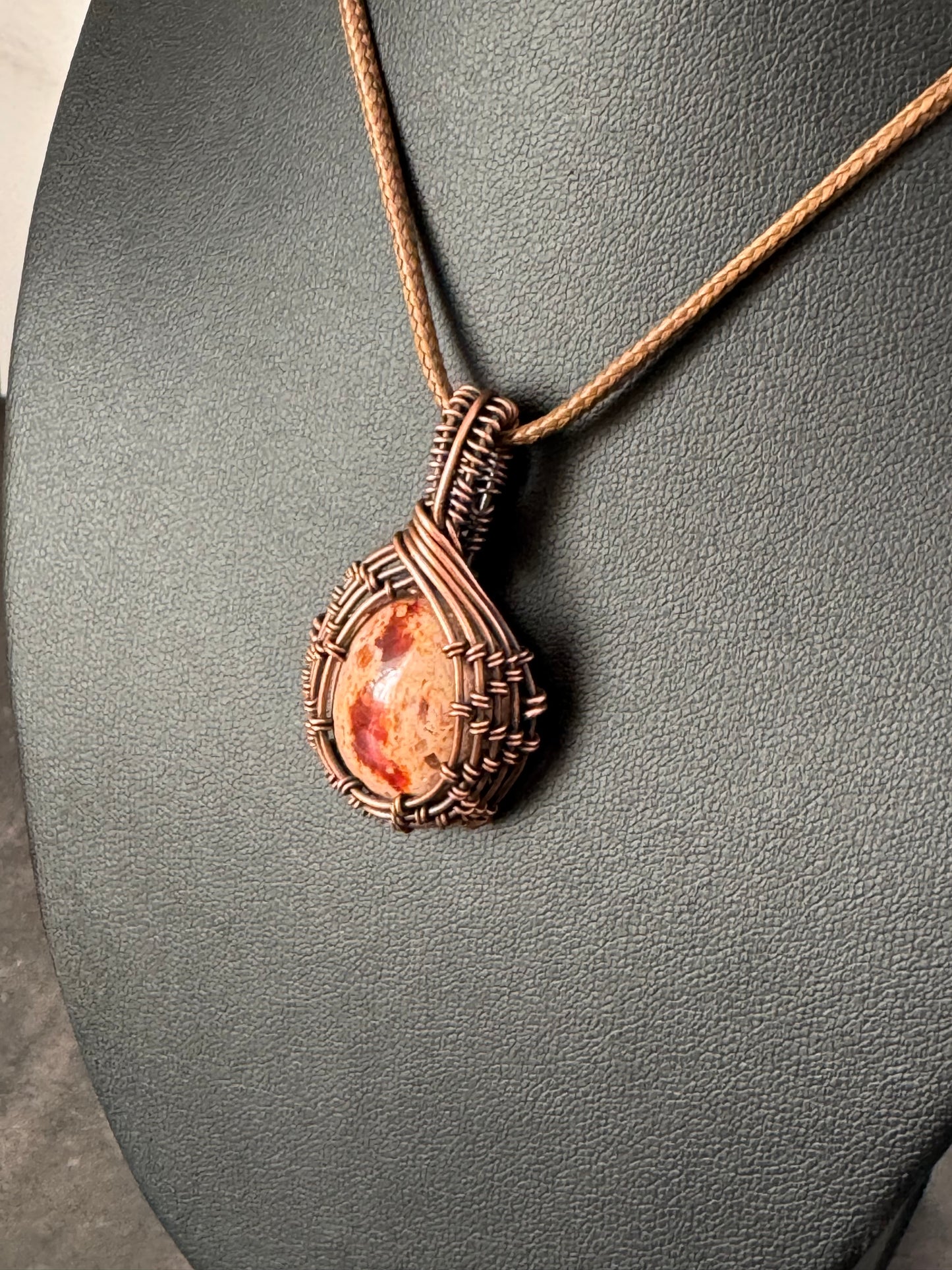 Mexican Fire Opal Pendant Necklace