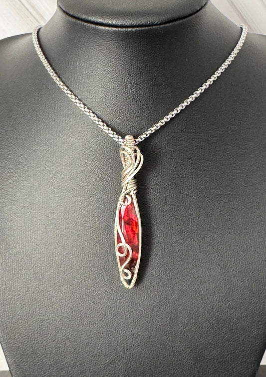 Diachronic glass  pendant necklace