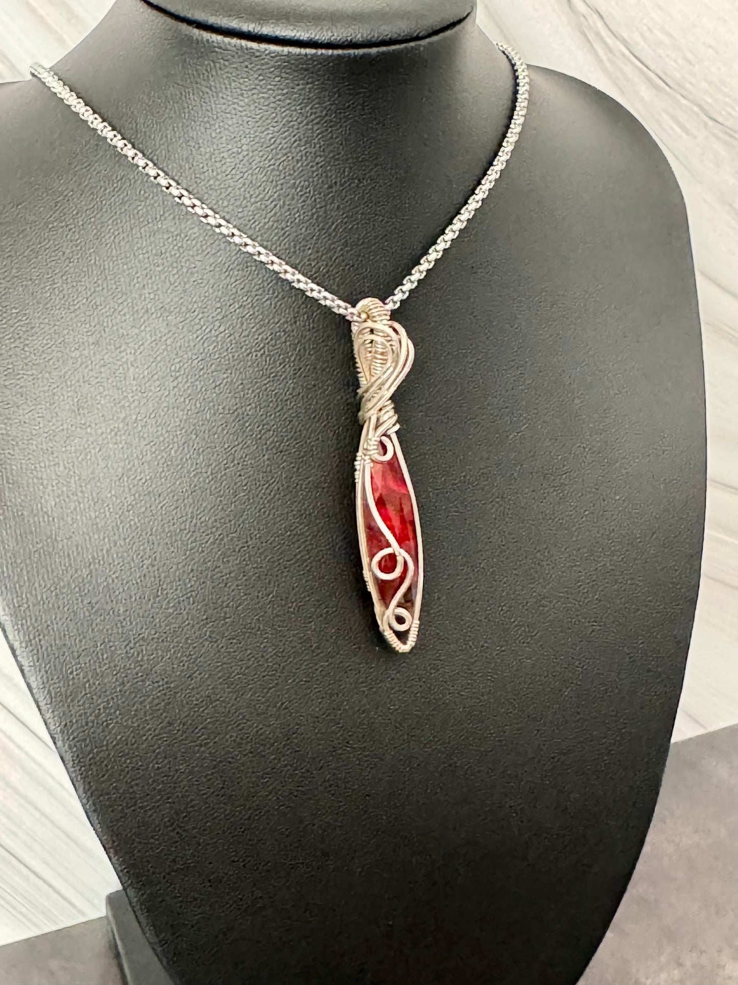 Diachronic glass  pendant necklace