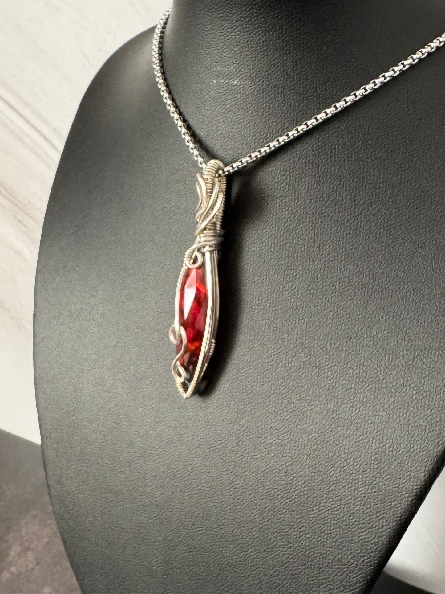 Diachronic glass  pendant necklace