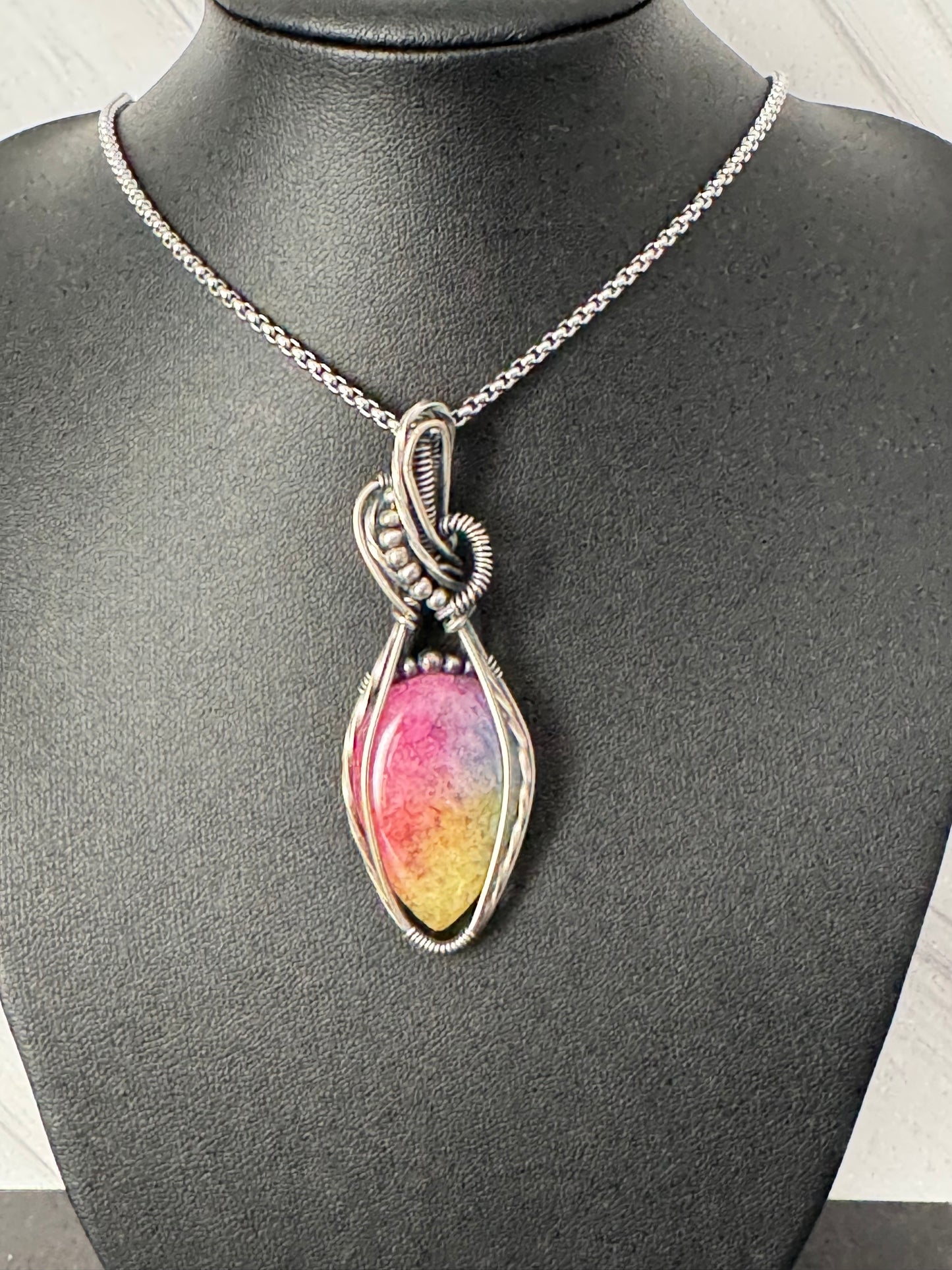 Rainbow Solar Quartz gemstone pendant necklace