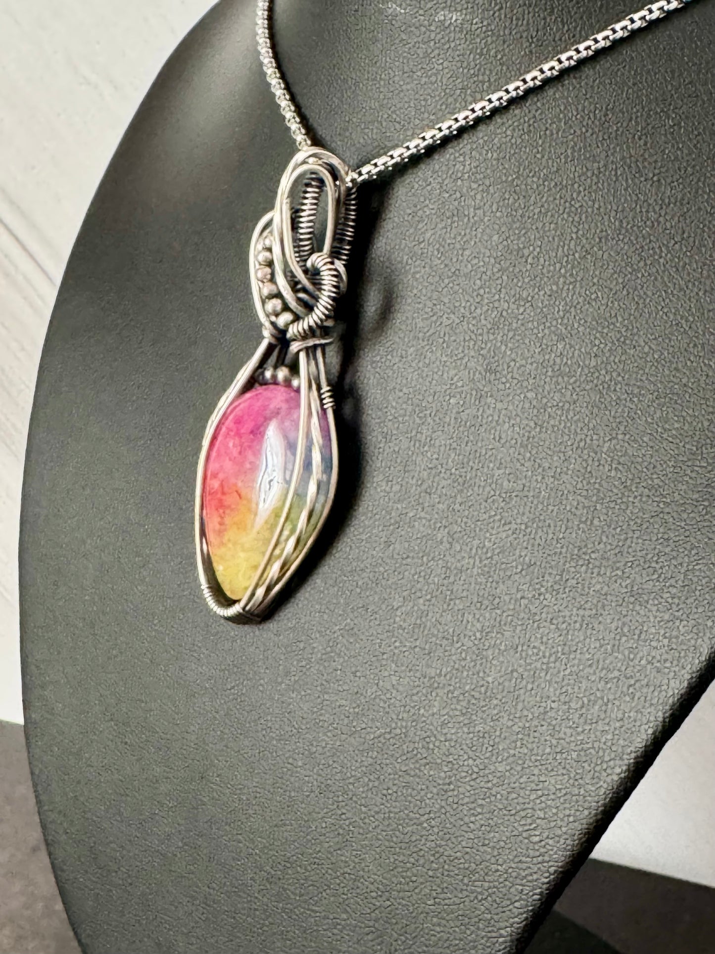 Rainbow Solar Quartz gemstone pendant necklace