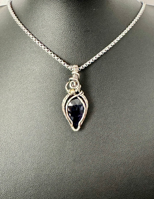 Lolite gemstone pendant