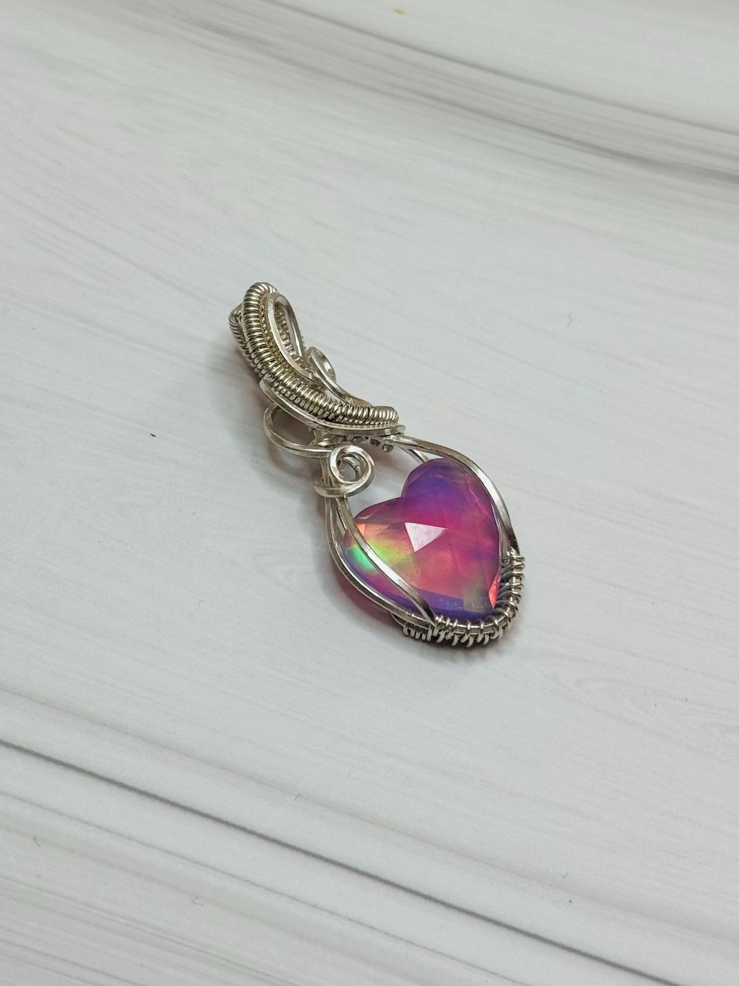 Aurora Opal pendant necklace