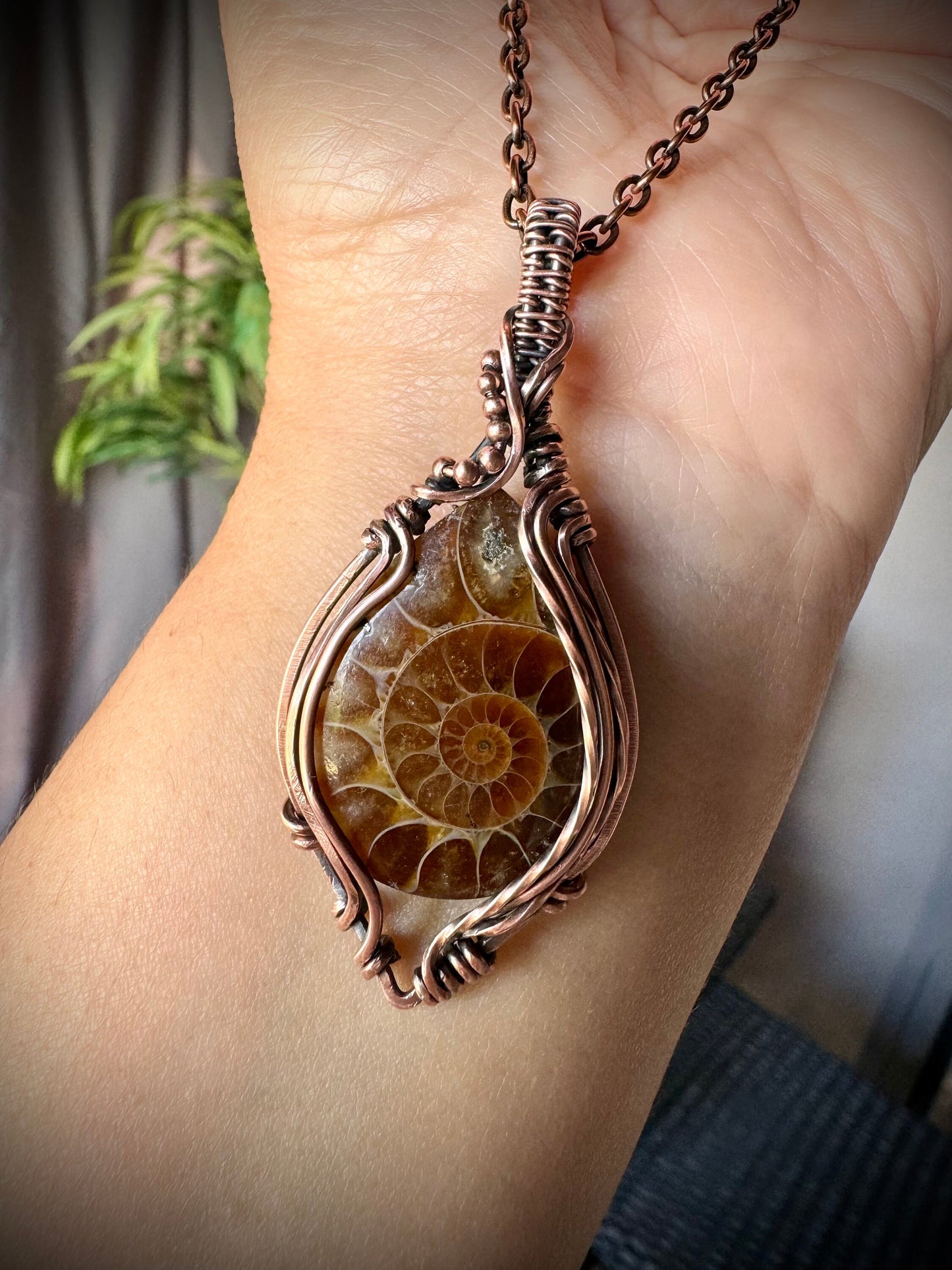 Ammonite pendant necklace